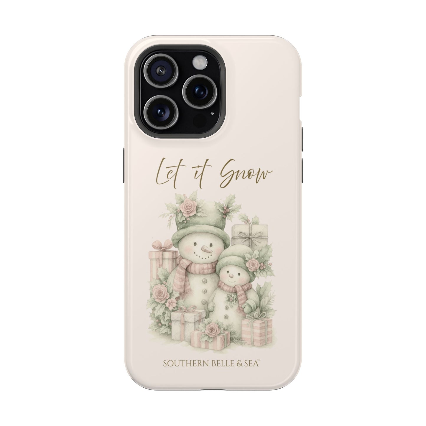 "LET IT SNOW” — Snowman Family Magnetic Tough Case | MagSafe® Compatible | Southern Belle & Sea™ - Southern Belle & Sea