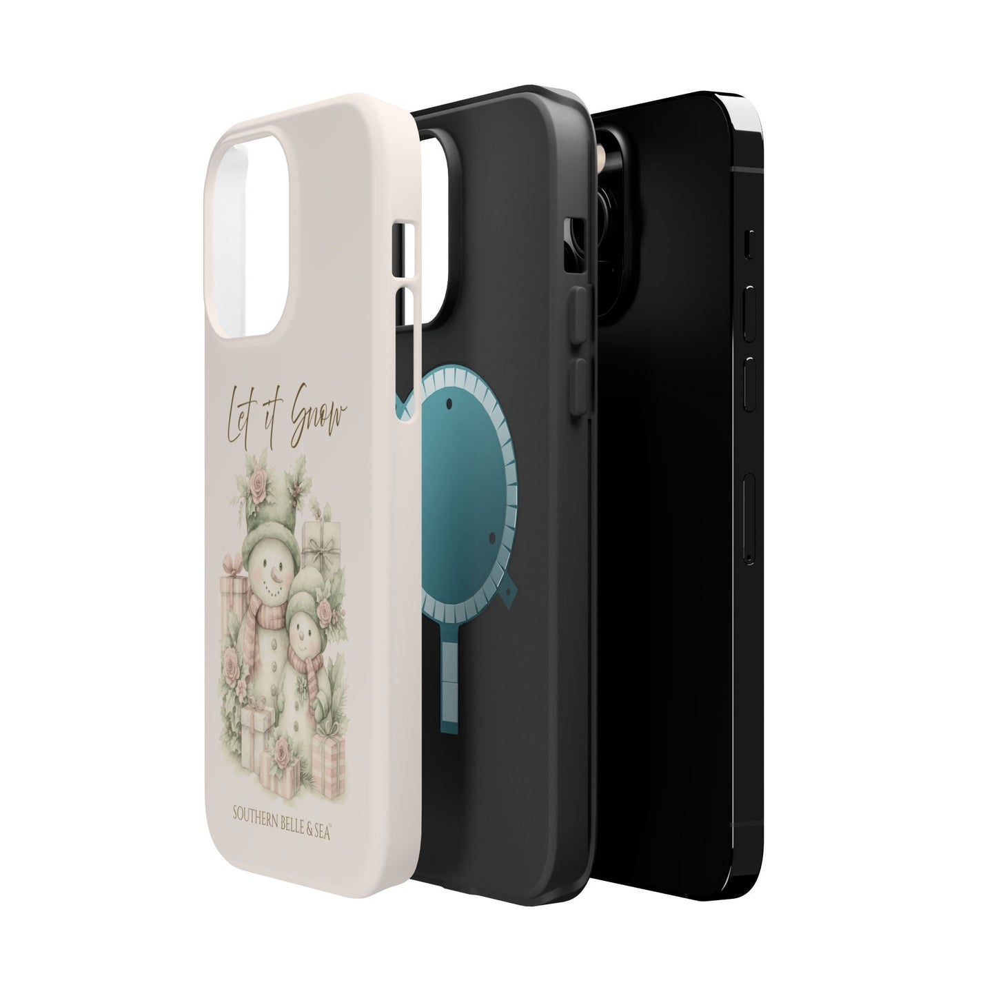 "LET IT SNOW” — Snowman Family Magnetic Tough Case | MagSafe® Compatible | Southern Belle & Sea™ - Southern Belle & Sea