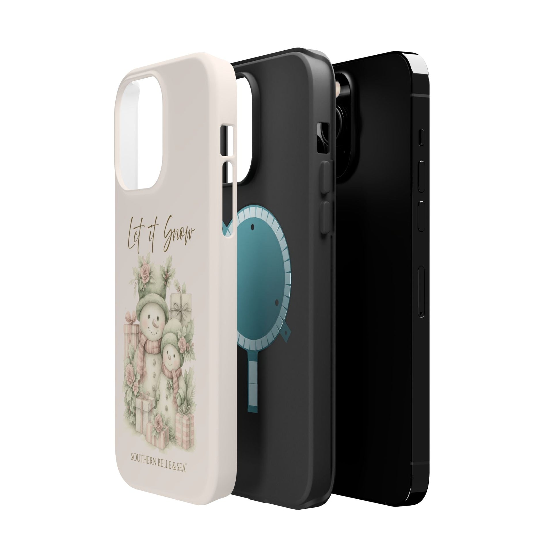 "LET IT SNOW” — Snowman Family Magnetic Tough Case | MagSafe® Compatible | Southern Belle & Sea™ - Southern Belle & Sea