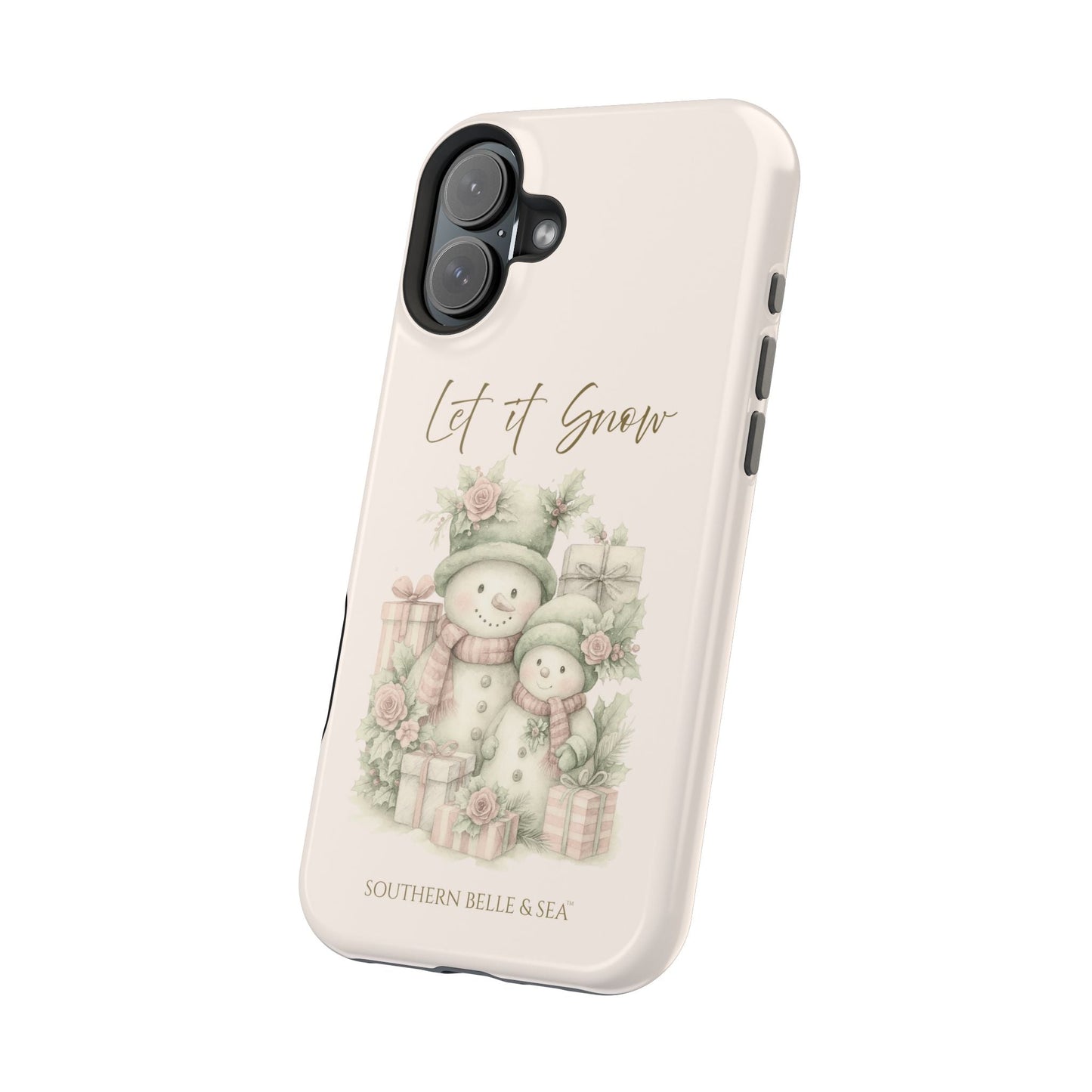 "LET IT SNOW” — Snowman Family Magnetic Tough Case | MagSafe® Compatible | Southern Belle & Sea™ - Southern Belle & Sea