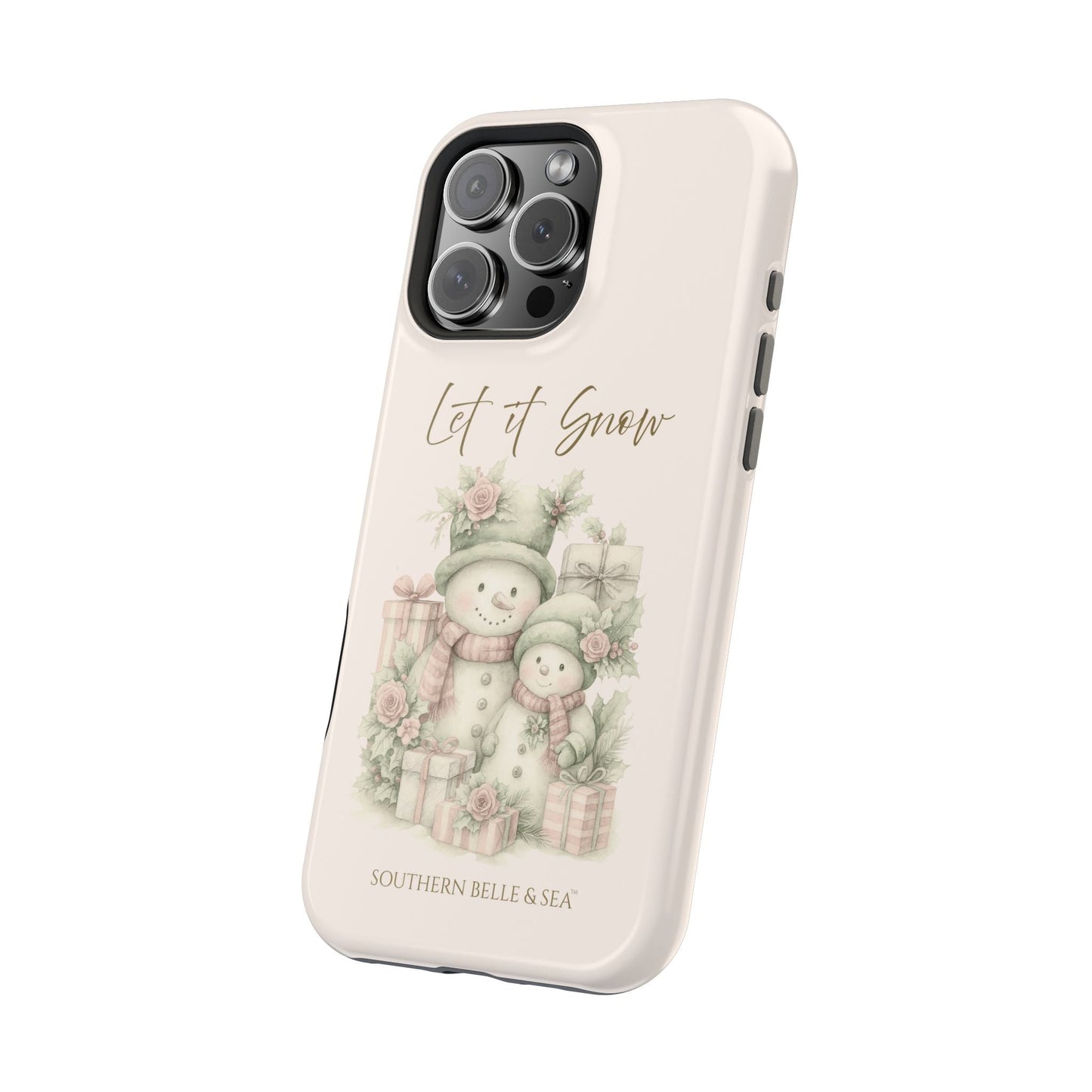 "LET IT SNOW” — Snowman Family Magnetic Tough Case | MagSafe® Compatible | Southern Belle & Sea™ - Southern Belle & Sea