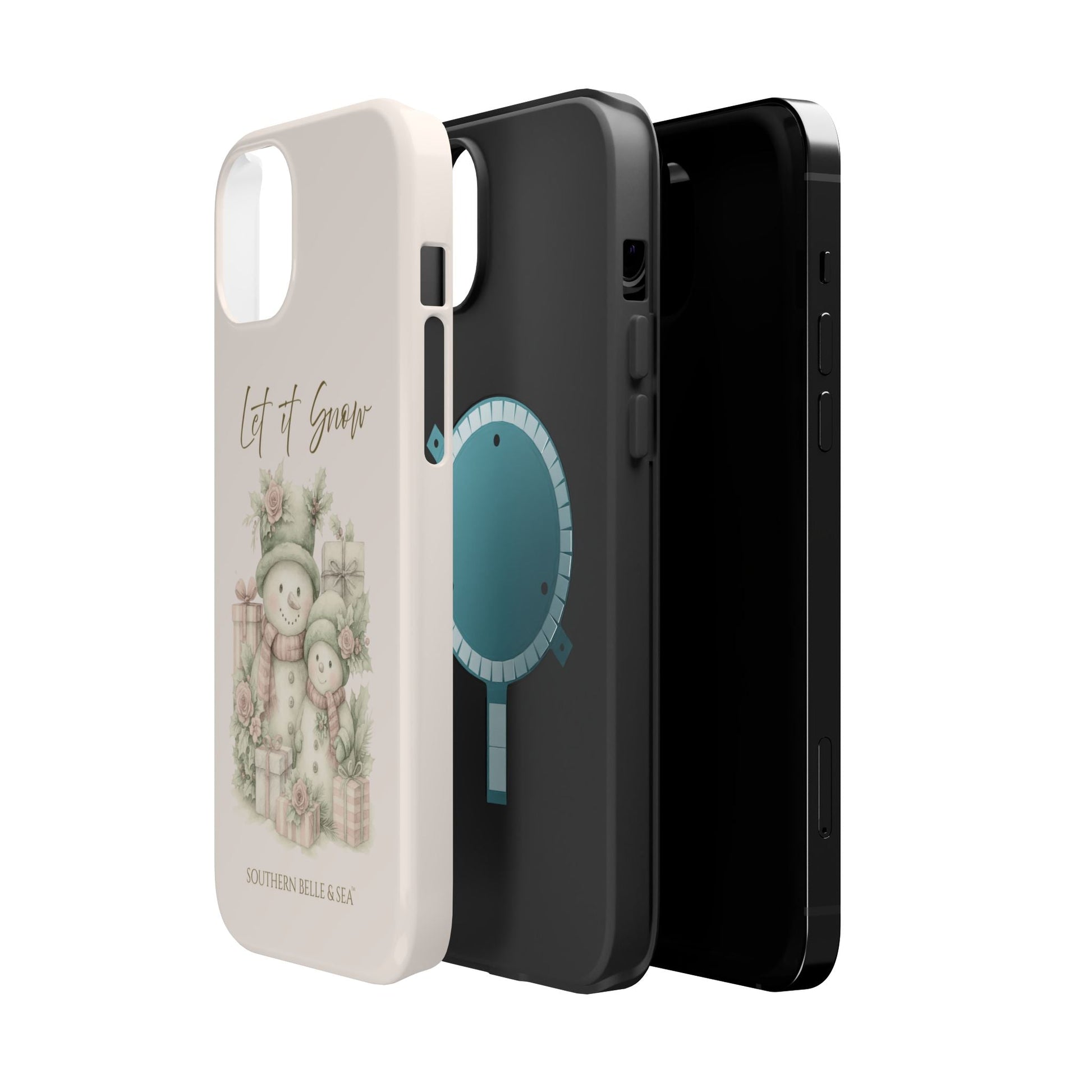 "LET IT SNOW” — Snowman Family Magnetic Tough Case | MagSafe® Compatible | Southern Belle & Sea™ - Southern Belle & Sea