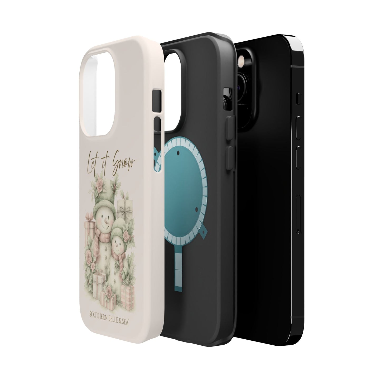 "LET IT SNOW” — Snowman Family Magnetic Tough Case | MagSafe® Compatible | Southern Belle & Sea™ - Southern Belle & Sea