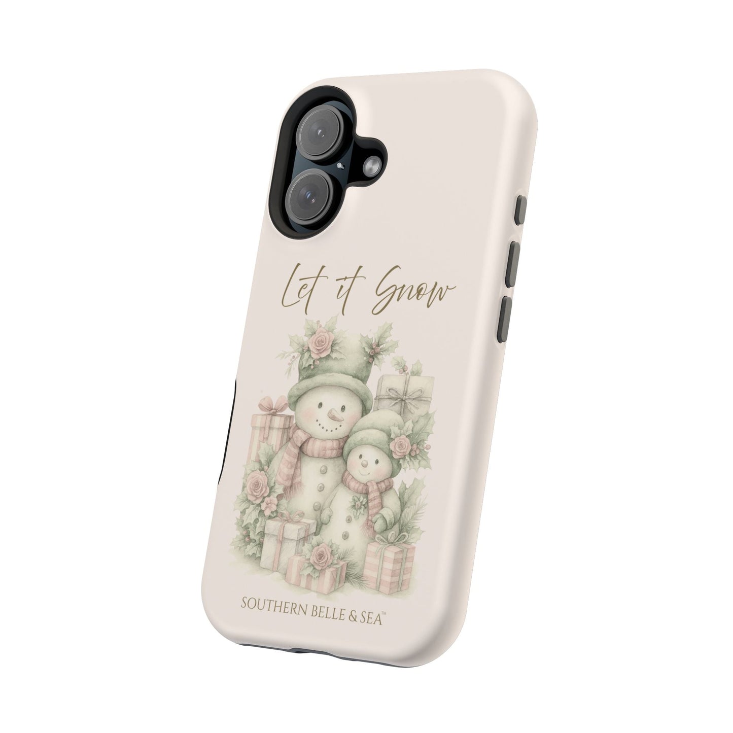 "LET IT SNOW” — Snowman Family Magnetic Tough Case | MagSafe® Compatible | Southern Belle & Sea™ - Southern Belle & Sea