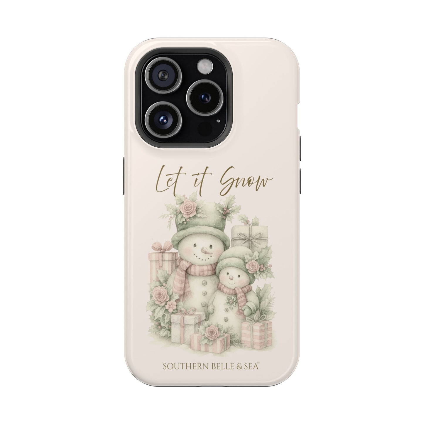 "LET IT SNOW” — Snowman Family Magnetic Tough Case | MagSafe® Compatible | Southern Belle & Sea™ - Southern Belle & Sea