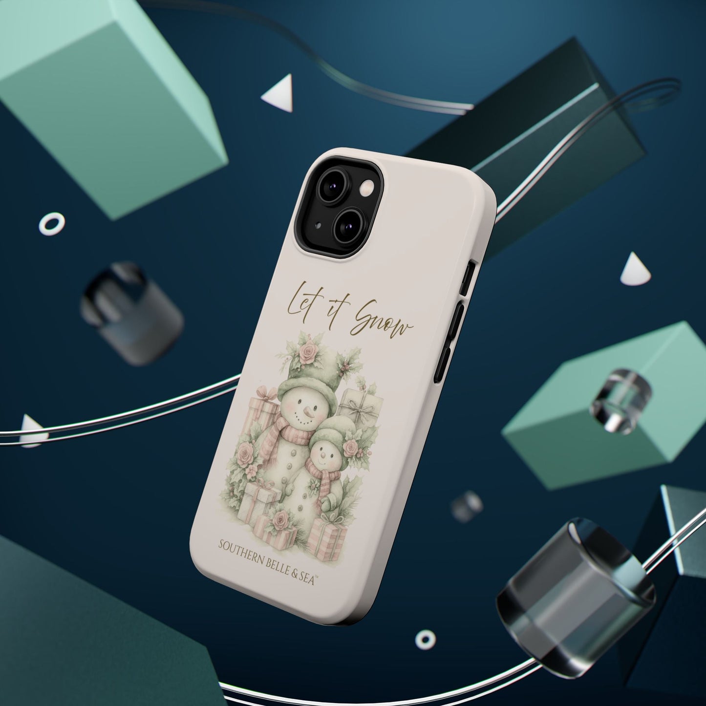 "LET IT SNOW” — Snowman Family Magnetic Tough Case | MagSafe® Compatible | Southern Belle & Sea™ - Southern Belle & Sea
