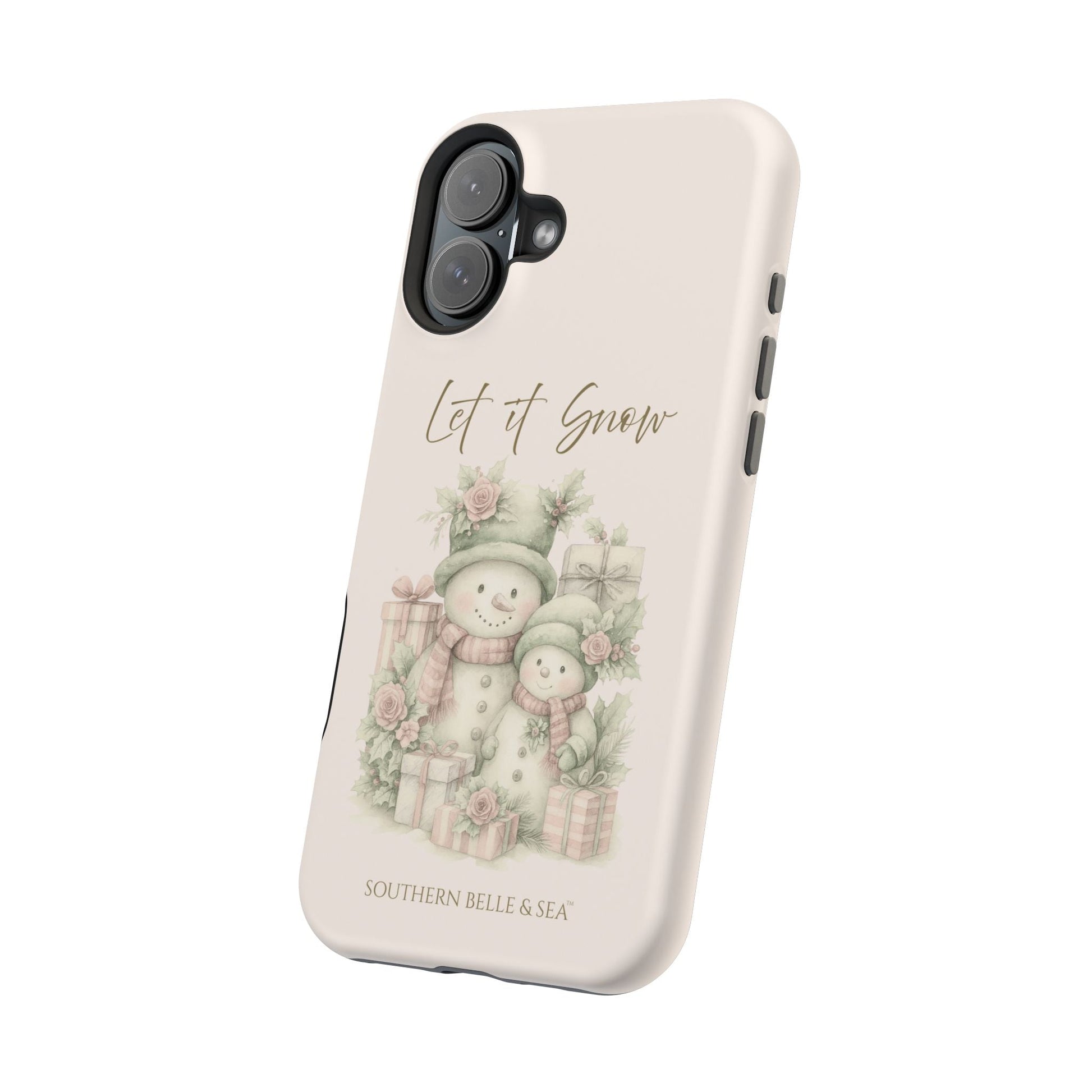 "LET IT SNOW” — Snowman Family Magnetic Tough Case | MagSafe® Compatible | Southern Belle & Sea™ - Southern Belle & Sea