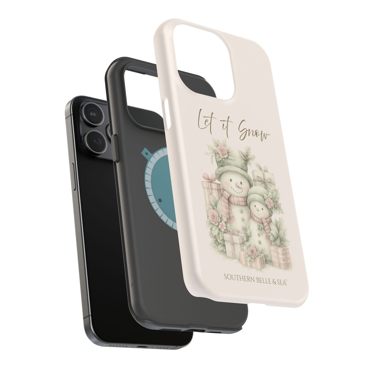 "LET IT SNOW” — Snowman Family Magnetic Tough Case | MagSafe® Compatible | Southern Belle & Sea™ - Southern Belle & Sea