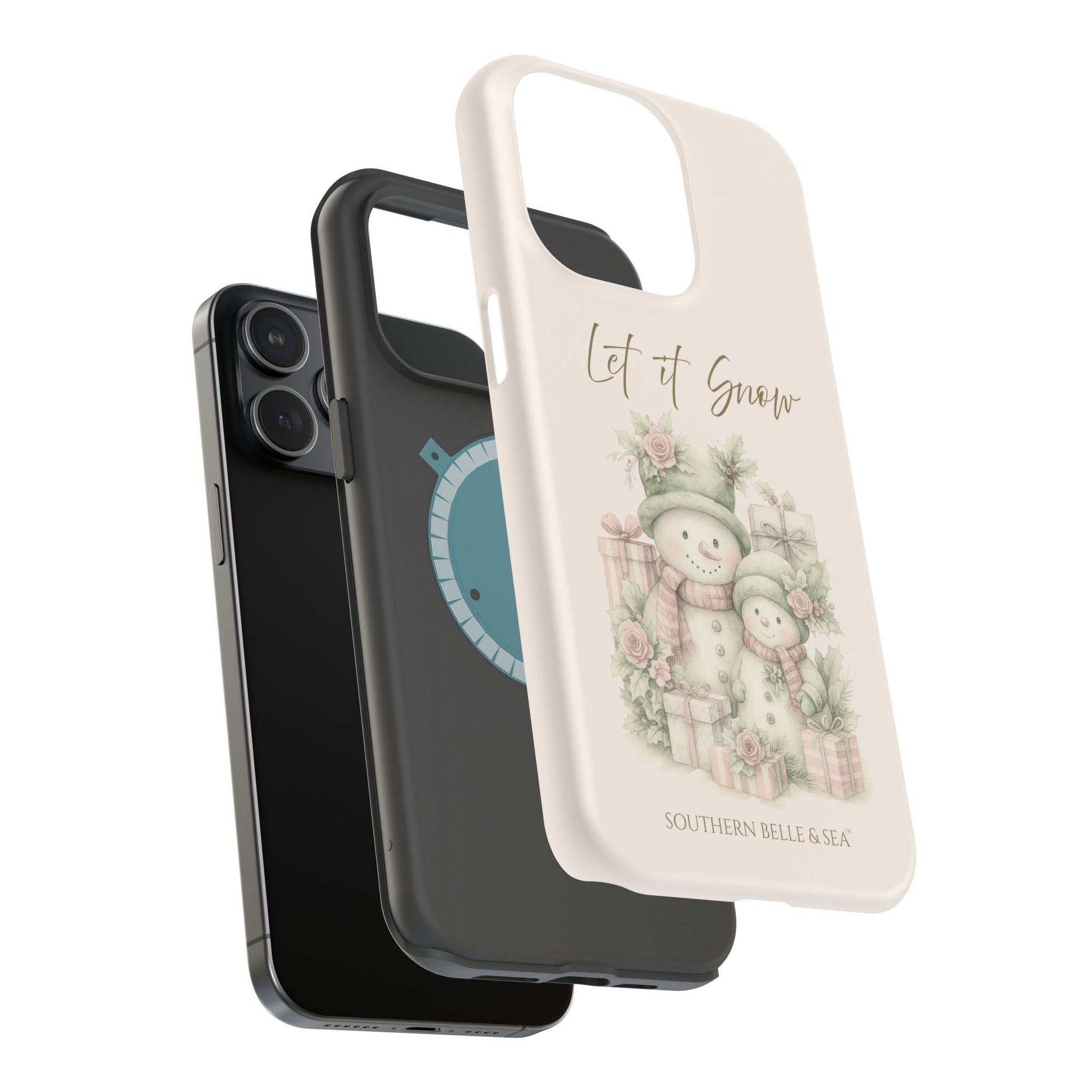 "LET IT SNOW” — Snowman Family Magnetic Tough Case | MagSafe® Compatible | Southern Belle & Sea™ - Southern Belle & Sea