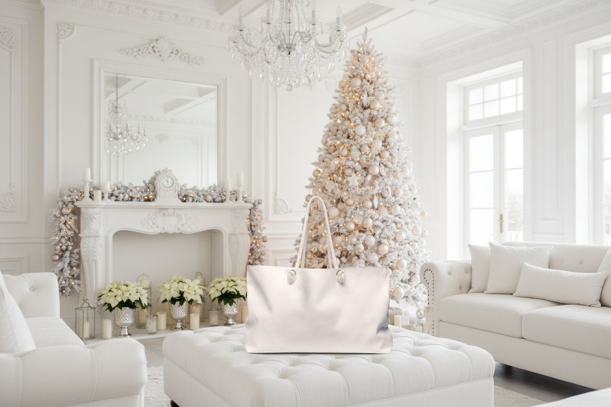 “LET IT SNOW” — Snowman Family Weekender Tote | Cozy Winter Travel Bag | Southern Belle & Sea™ - Southern Belle & Sea
