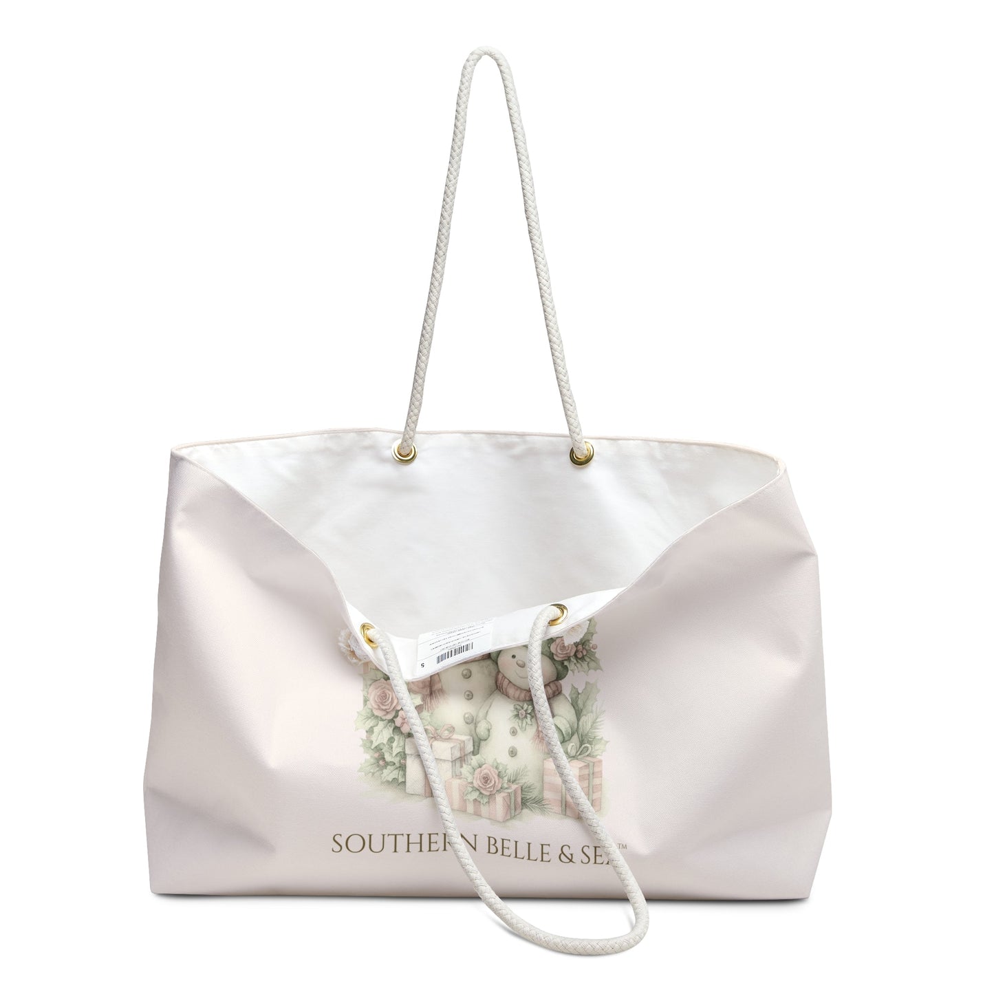 “LET IT SNOW” — Snowman Family Weekender Tote | Cozy Winter Travel Bag | Southern Belle & Sea™ - Southern Belle & Sea