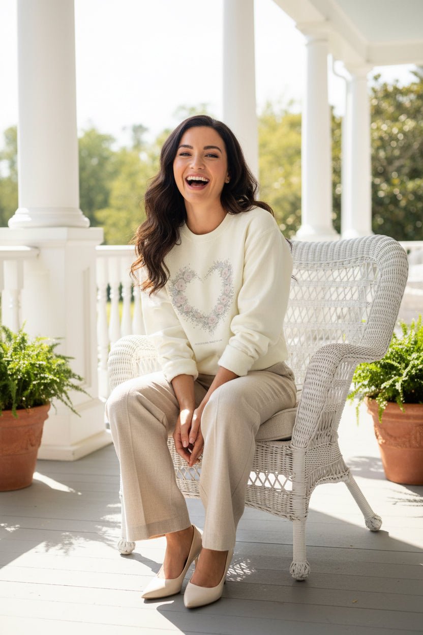 Let Love Lead Floral Heart Sweatshirt — Parchment Edition | Southern Belle & Sea™ - Southern Belle & Sea