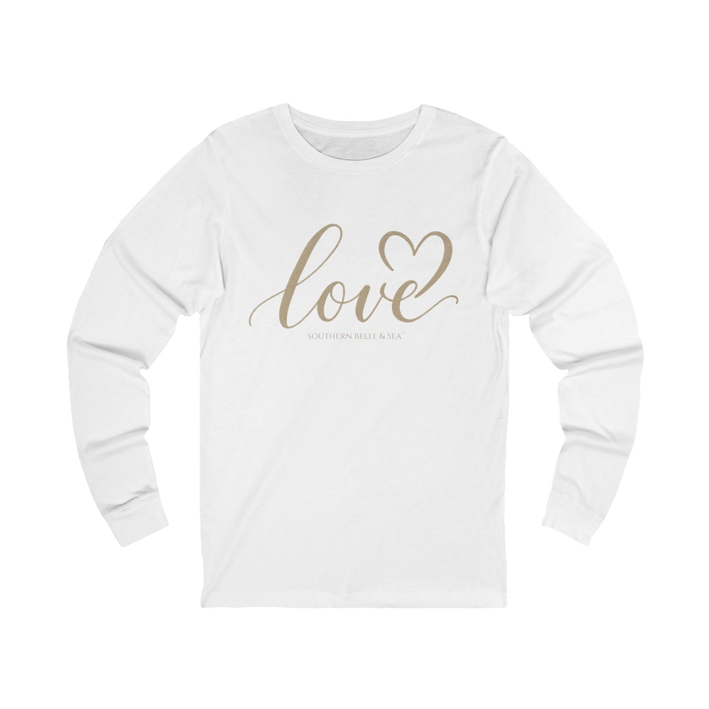 LOVE Gold Foil Heart Long Sleeve Top — Cozy Loungewear Collection | Southern Belle & Sea™ - Southern Belle & Sea