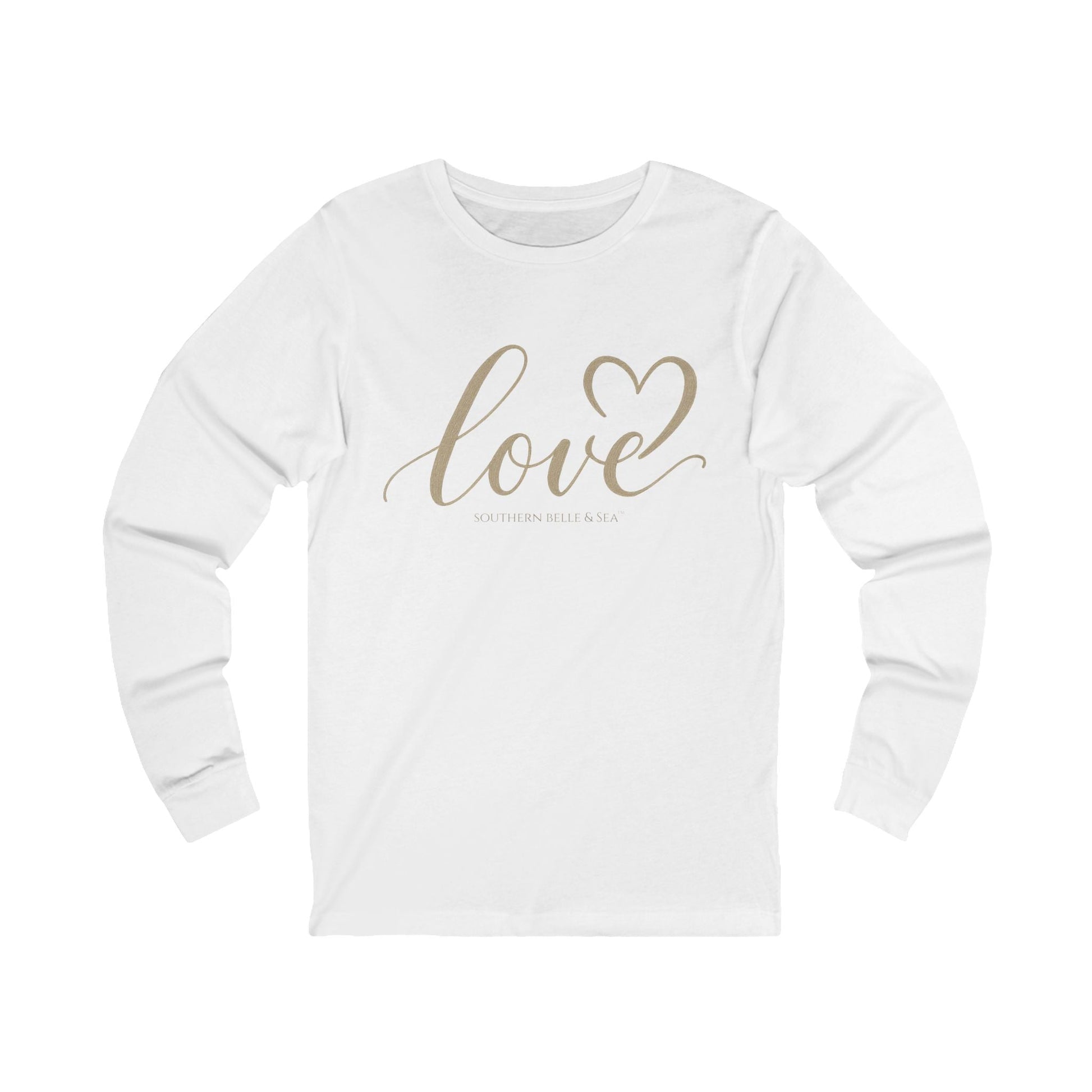 LOVE Gold Foil Heart Long Sleeve Top — Cozy Loungewear Collection | Southern Belle & Sea™ - Southern Belle & Sea