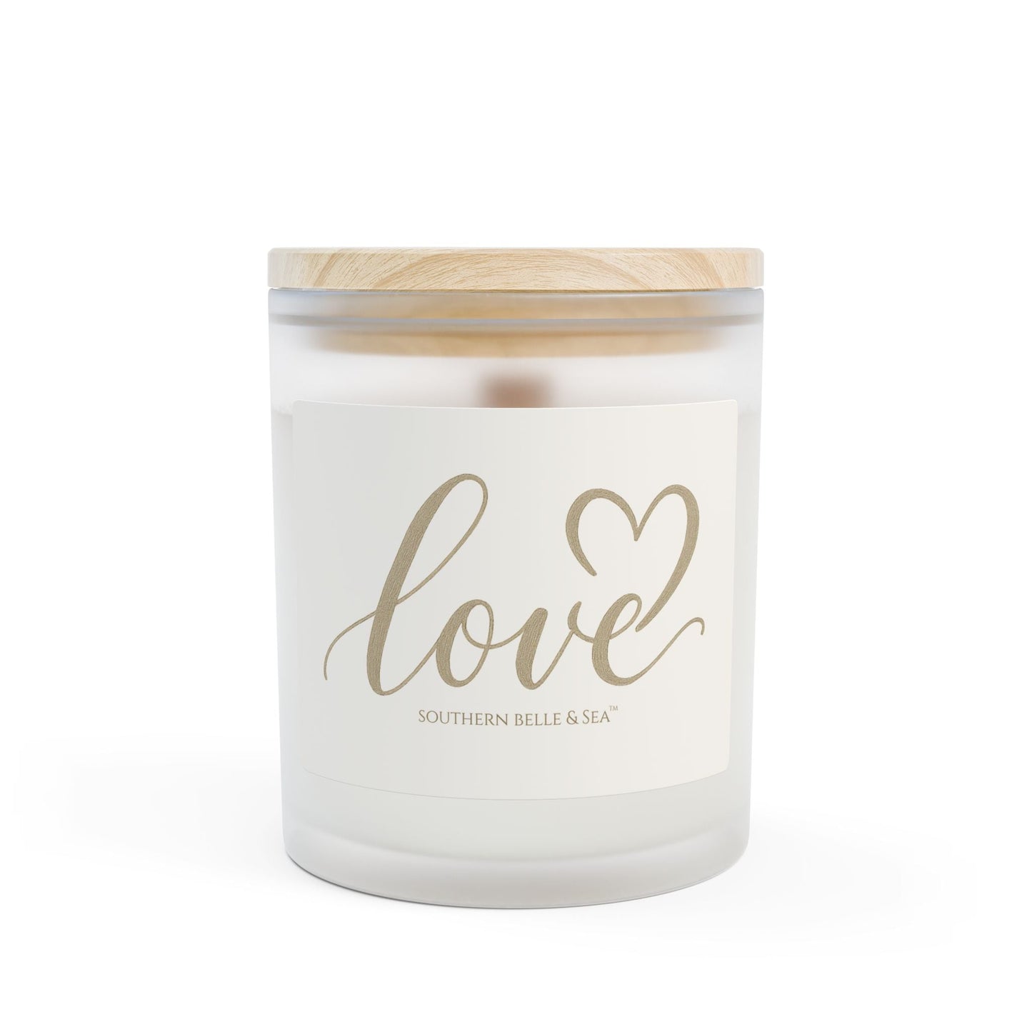 LOVE Heart Frosted Glass Candle — Faith & Grace Series | Southern Belle & Sea™ - Southern Belle & Sea