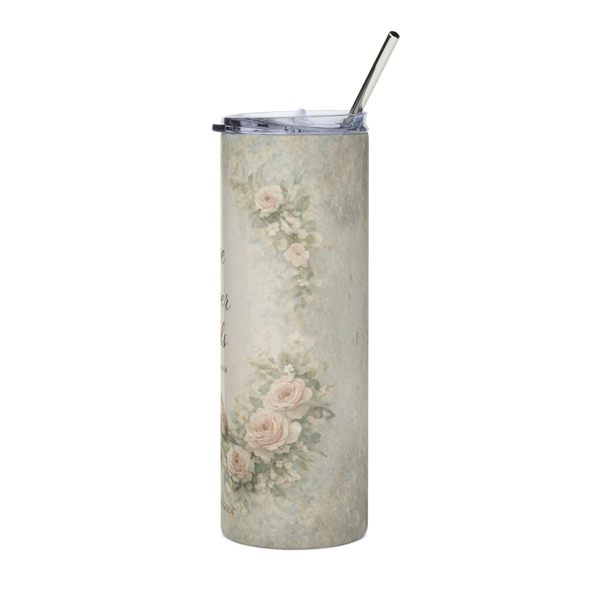 Love Never Fails 20oz Tumbler (1 Corinthians 13:8) — Magnolia Sips™ | Southern Belle & Sea™ - Southern Belle & Sea