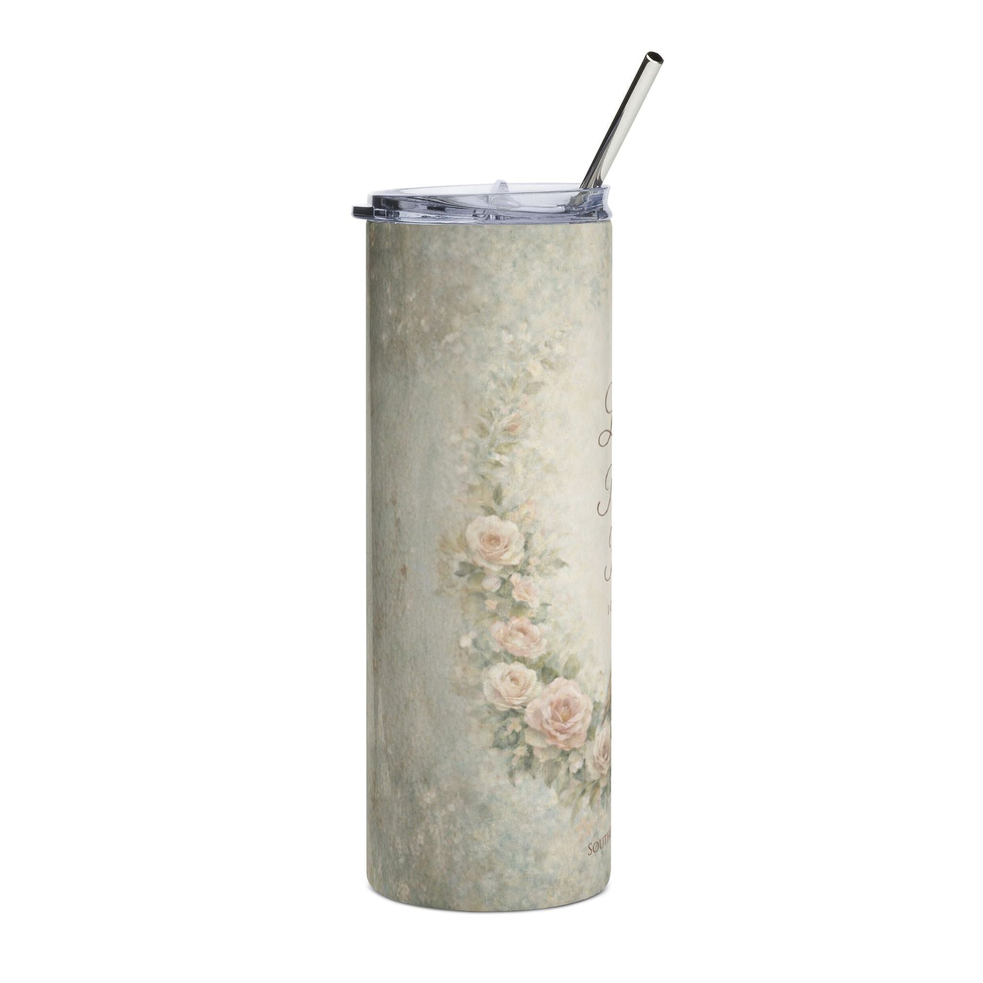 Love Never Fails 20oz Tumbler (1 Corinthians 13:8) — Magnolia Sips™ | Southern Belle & Sea™ - Southern Belle & Sea