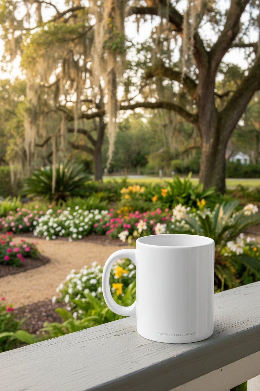 Love Never Fails Floral Heart Mug — Christian Faith Coffee Cup | Southern Belle & Sea™ - Southern Belle & Sea
