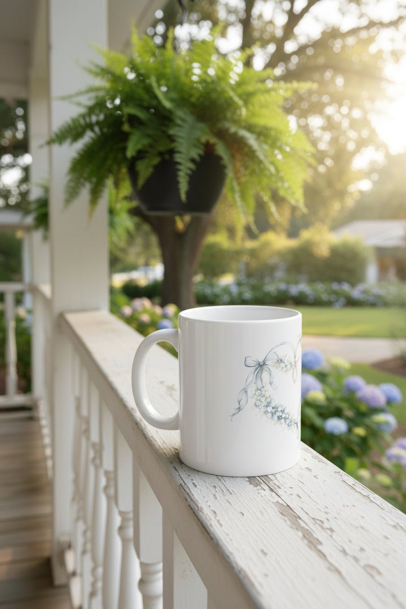 Love Never Fails Floral Heart Mug — Christian Faith Coffee Cup | Southern Belle & Sea™ - Southern Belle & Sea