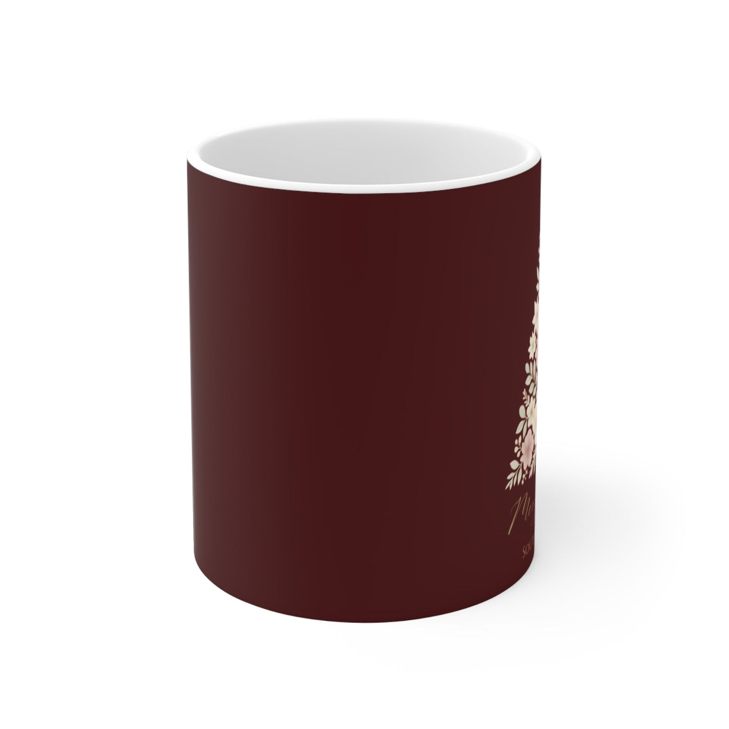 Merry & Bright — Burgundy Christmas Tree Ceramic Mug (11oz) | Southern Belle & Sea™ - Southern Belle & Sea