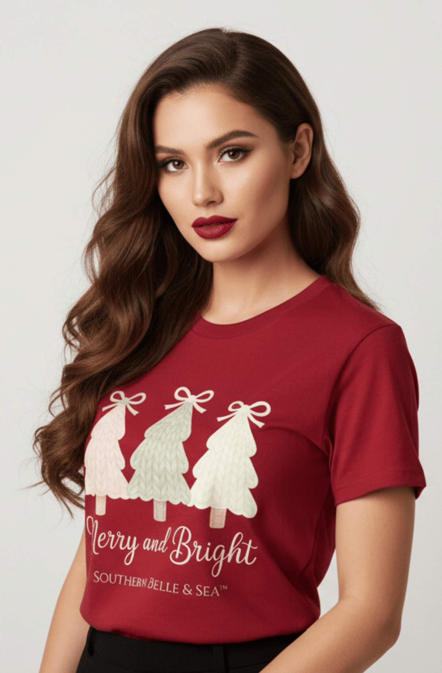 Merry & Bright Knitted Christmas Tree Shirt | Southern Belle & Sea™ - Southern Belle & Sea