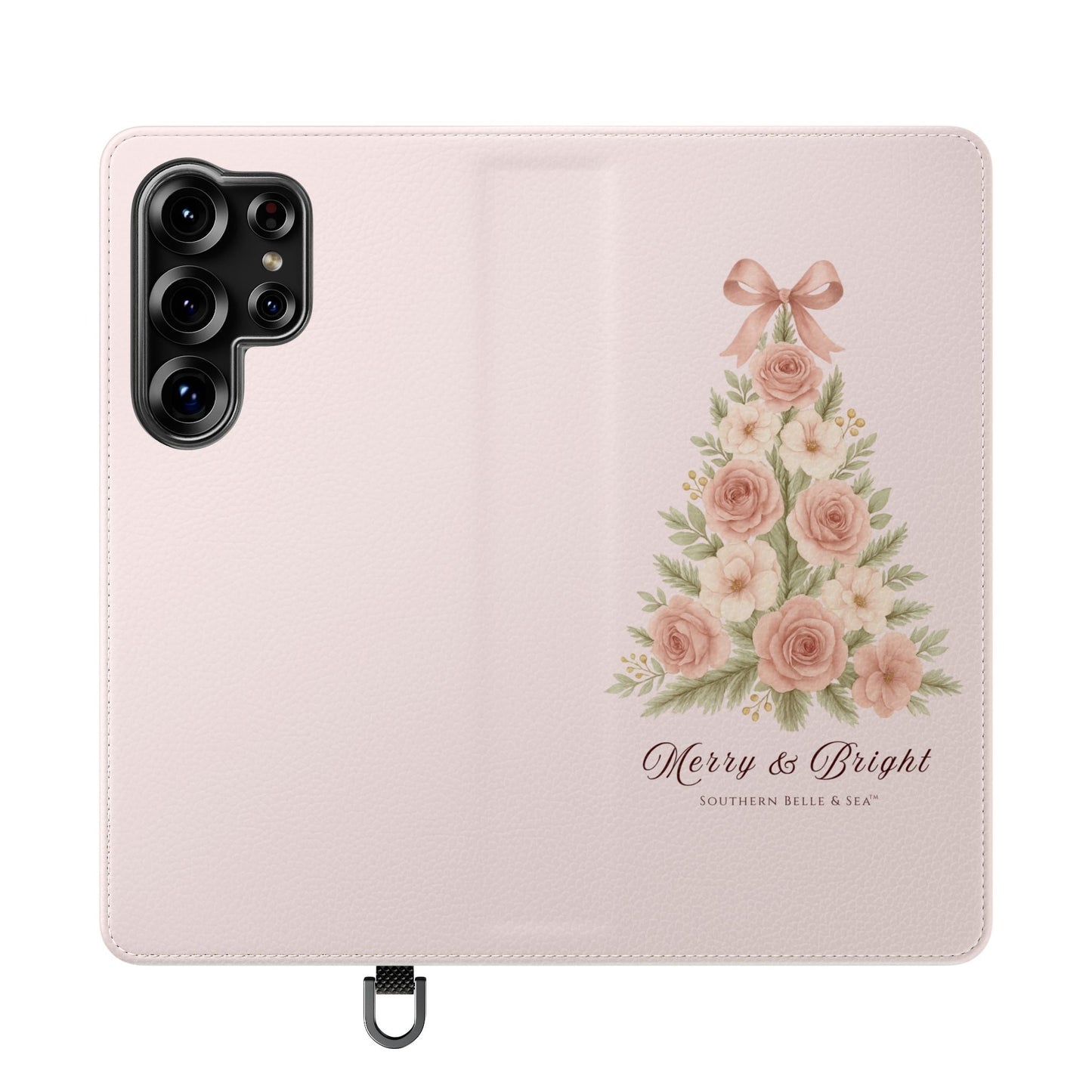 Merry & Bright — Pink Christmas Tree Flip Wallet Phone Case | Southern Belle & Sea™ - Southern Belle & Sea