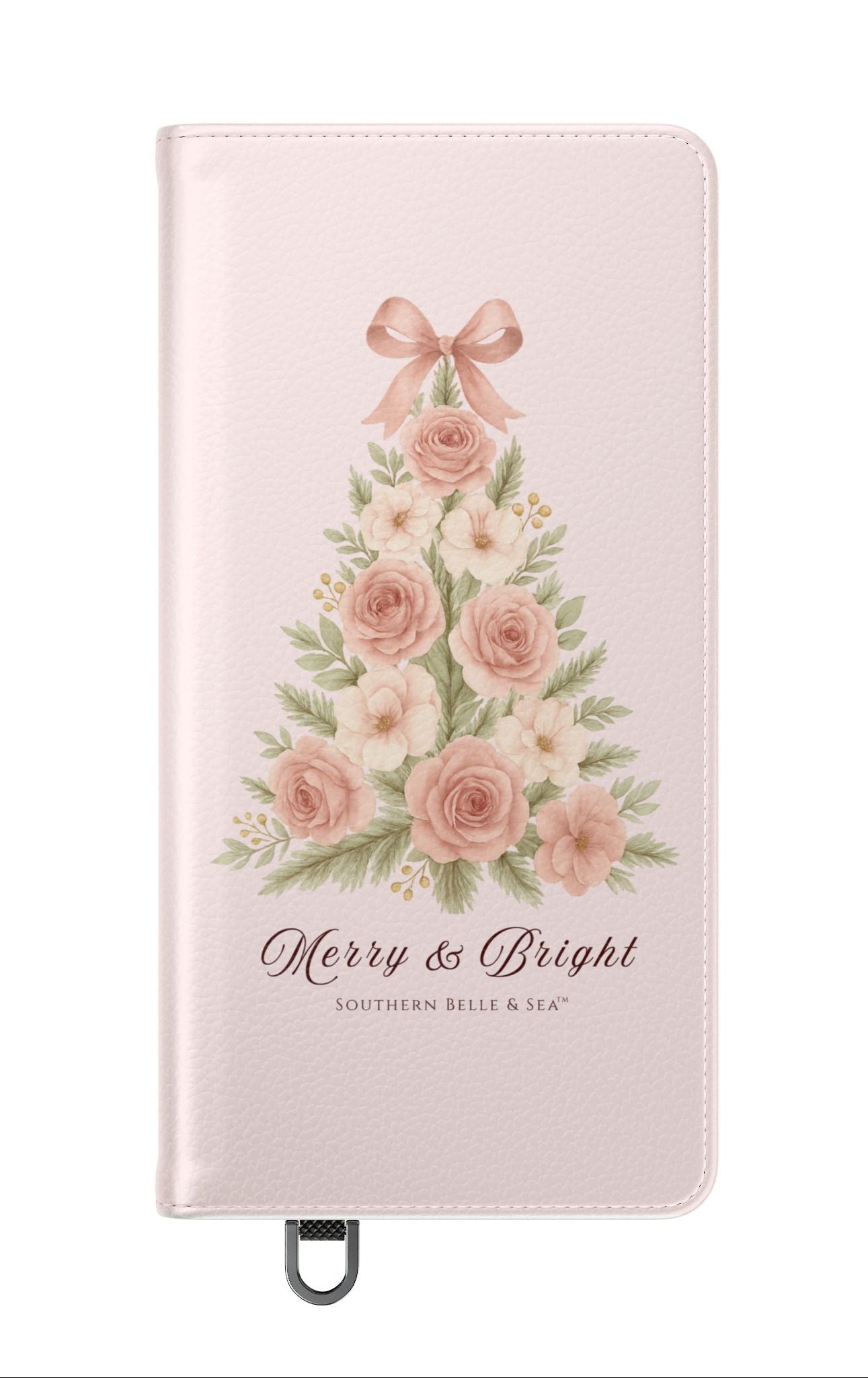 Merry & Bright — Pink Christmas Tree Flip Wallet Phone Case | Southern Belle & Sea™ - Southern Belle & Sea