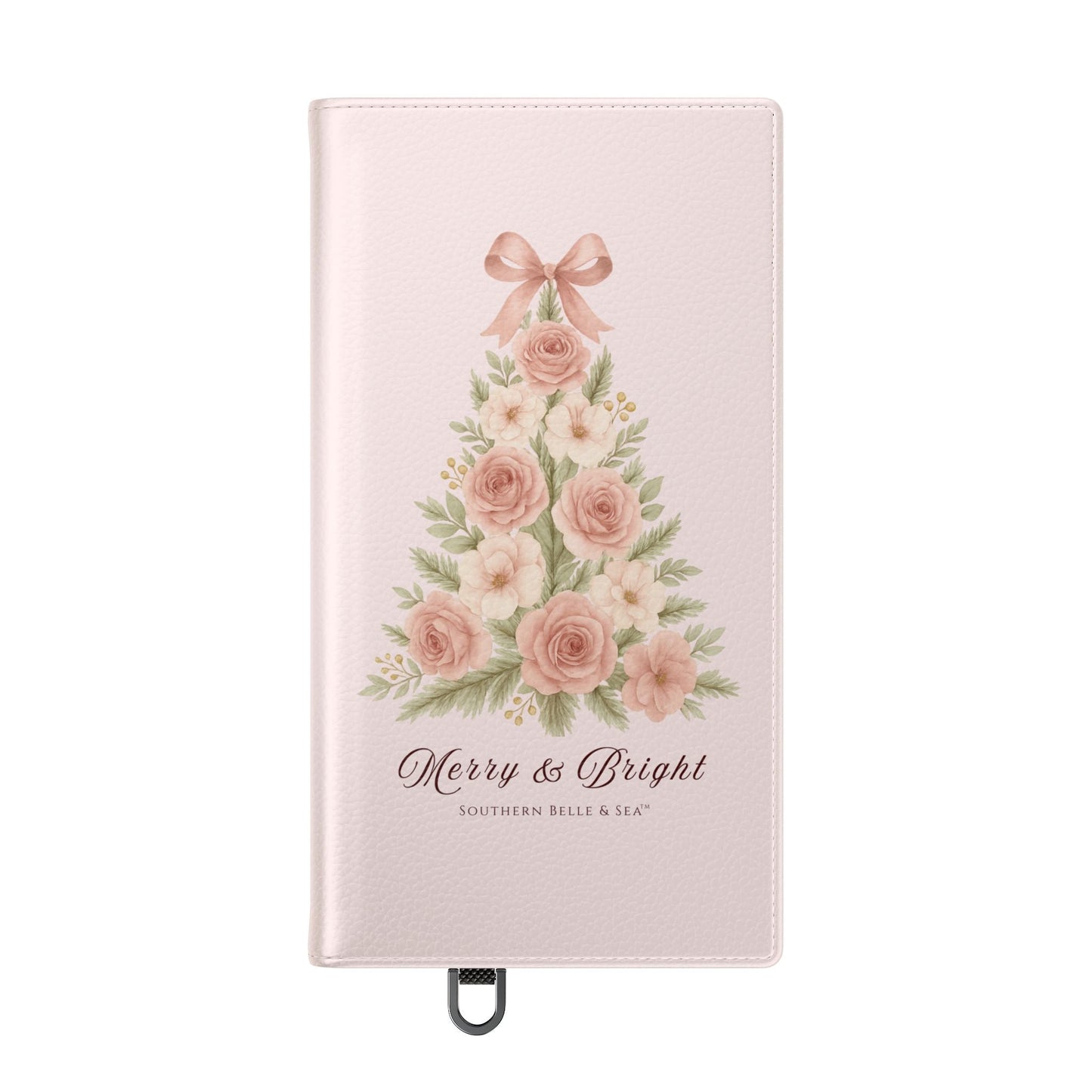Merry & Bright — Pink Christmas Tree Flip Wallet Phone Case | Southern Belle & Sea™ - Southern Belle & Sea