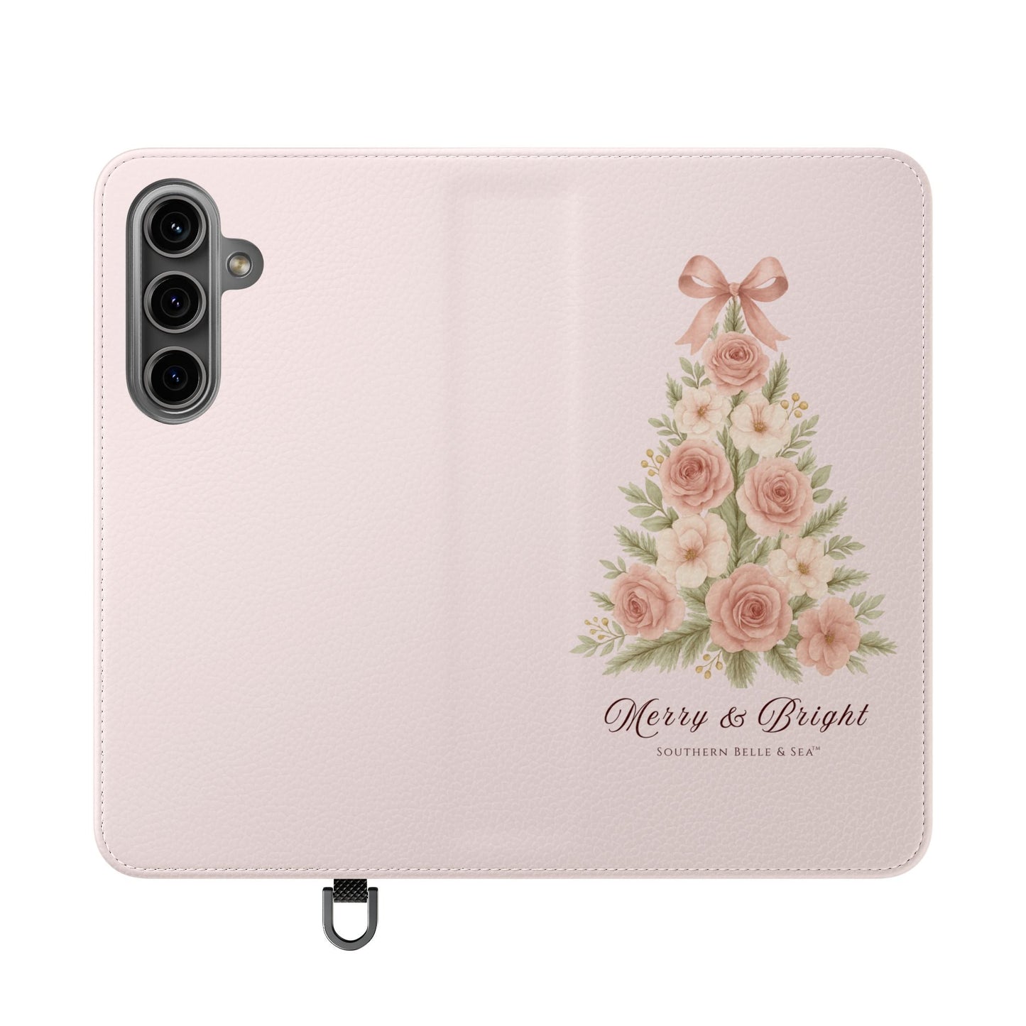 Merry & Bright — Pink Christmas Tree Flip Wallet Phone Case | Southern Belle & Sea™ - Southern Belle & Sea
