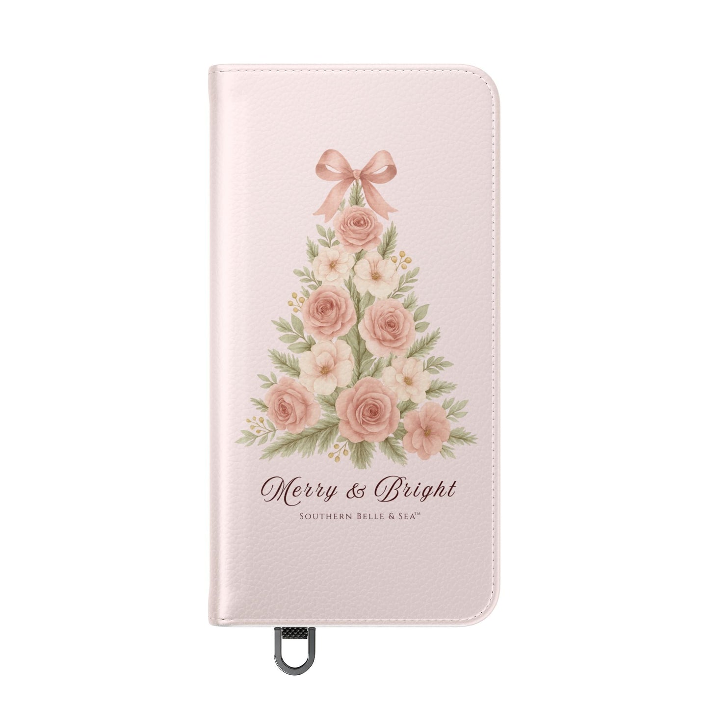 Merry & Bright — Pink Christmas Tree Flip Wallet Phone Case | Southern Belle & Sea™ - Southern Belle & Sea