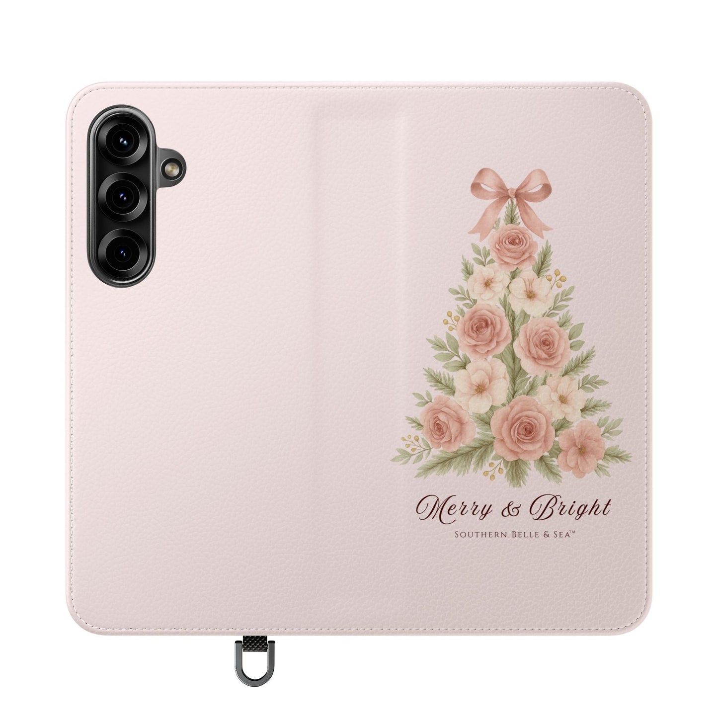 Merry & Bright — Pink Christmas Tree Flip Wallet Phone Case | Southern Belle & Sea™ - Southern Belle & Sea