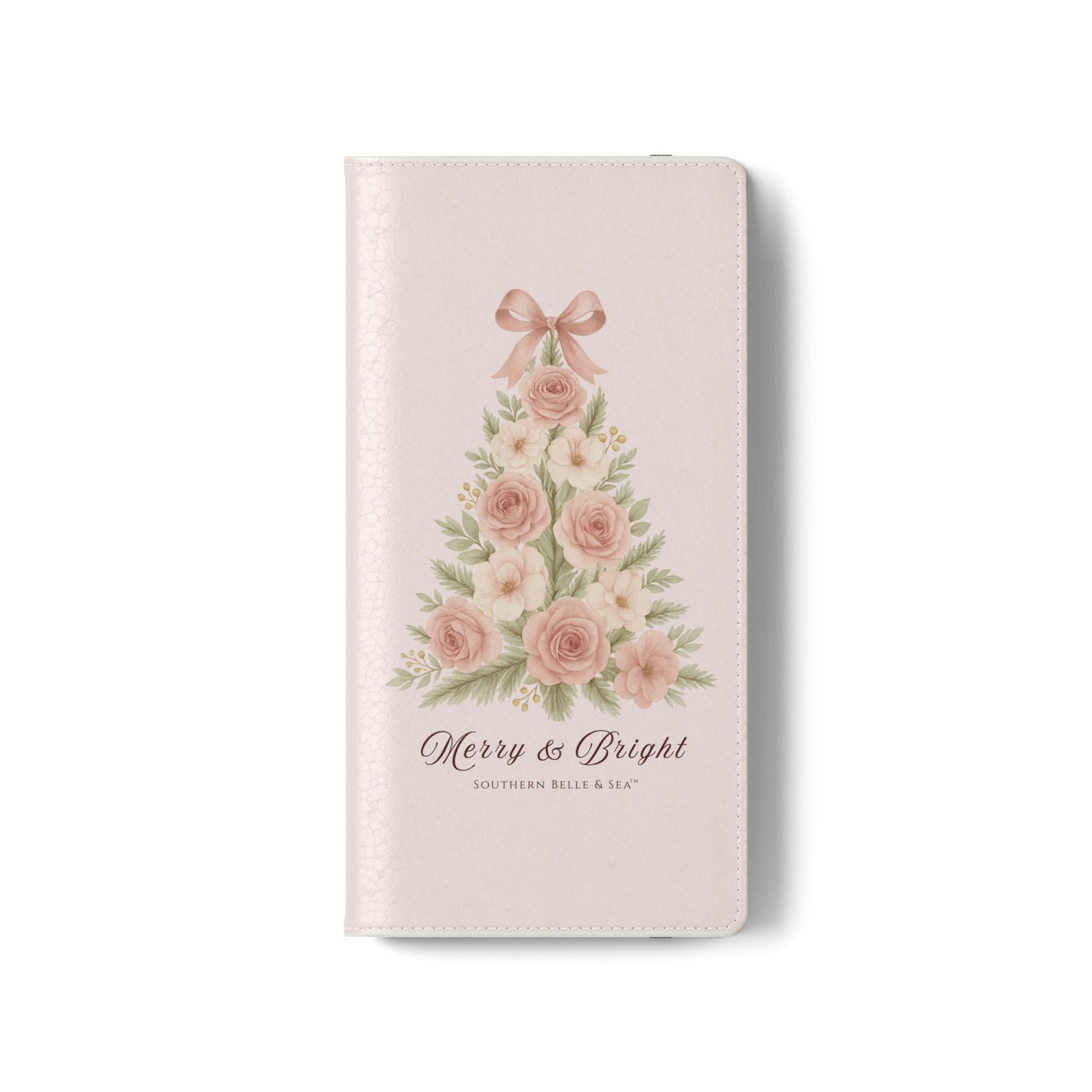 Merry & Bright — Pink Christmas Tree Flip Wallet Phone Case | Southern Belle & Sea™ - Southern Belle & Sea