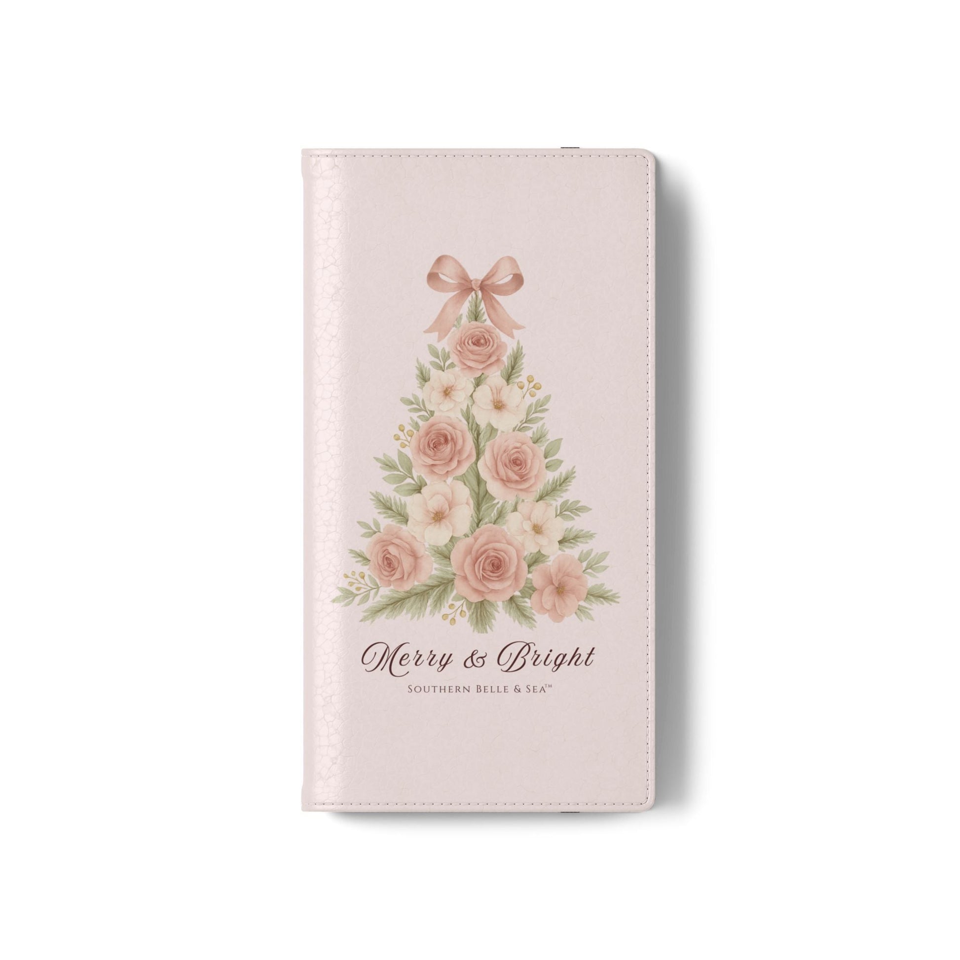 Merry & Bright — Pink Christmas Tree Flip Wallet Phone Case | Southern Belle & Sea™ - Southern Belle & Sea