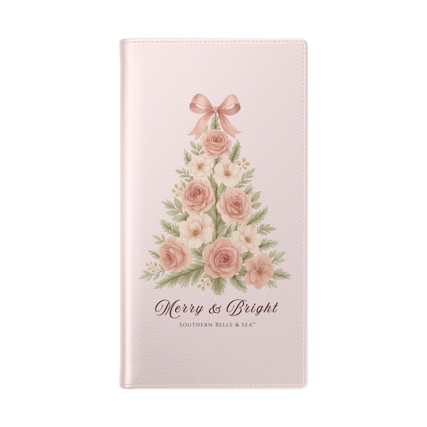 Merry & Bright — Pink Christmas Tree Flip Wallet Phone Case | Southern Belle & Sea™ - Southern Belle & Sea