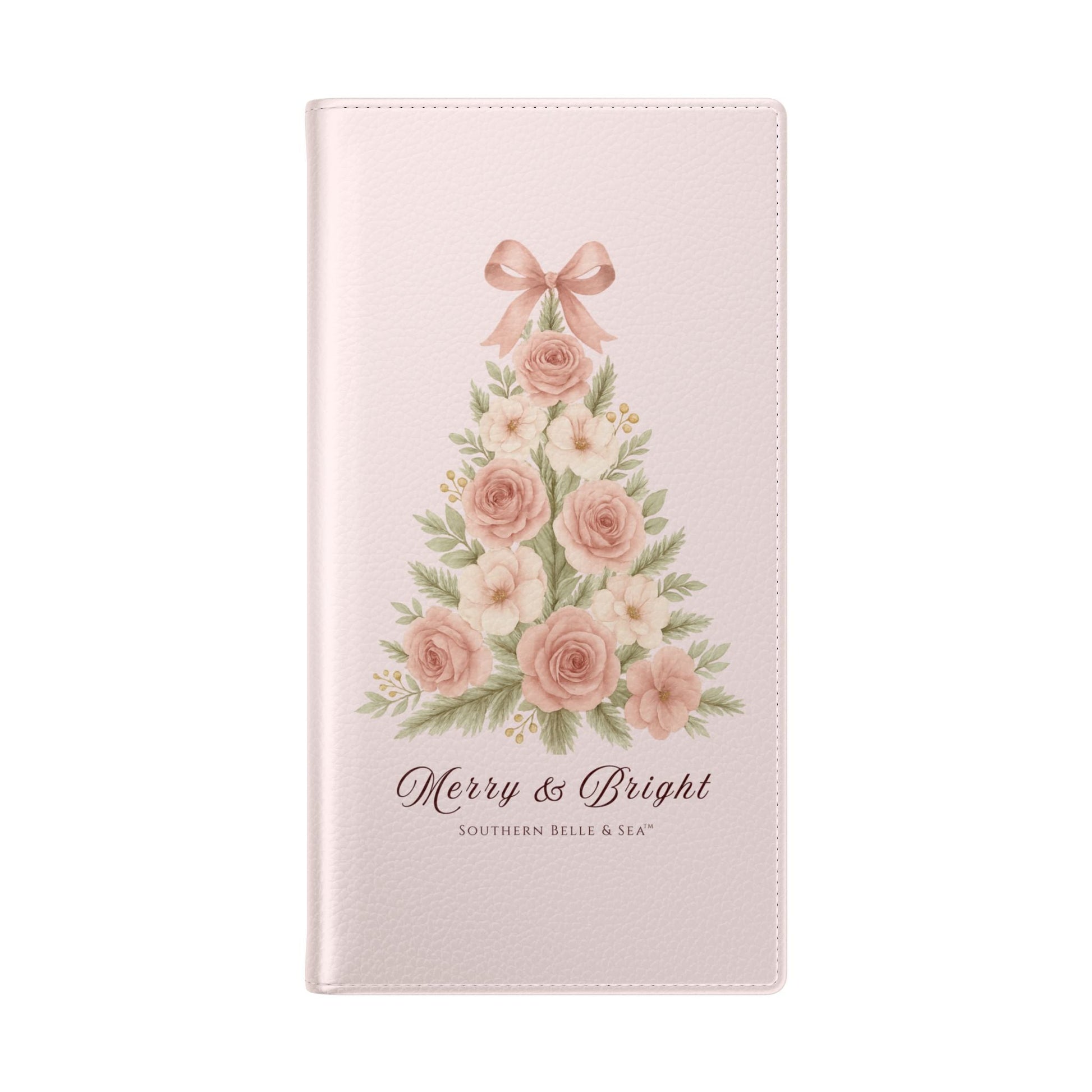 Merry & Bright — Pink Christmas Tree Flip Wallet Phone Case | Southern Belle & Sea™ - Southern Belle & Sea
