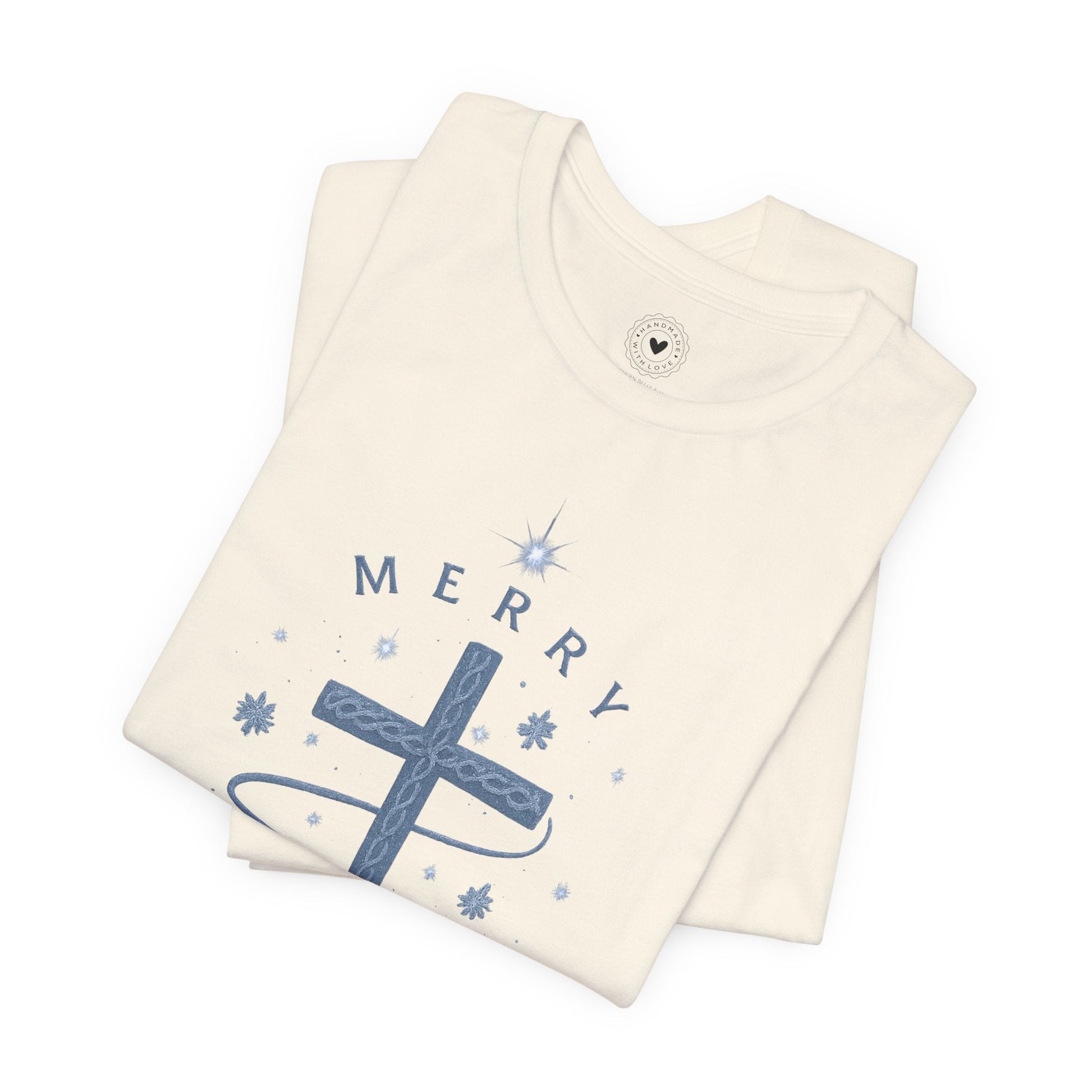 Merry Christ - mas Cross Tee (Blue Cross) | Southern Belle & Sea™ - Southern Belle & Sea