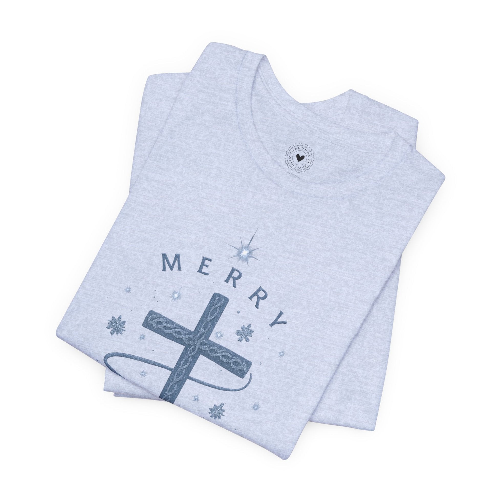Merry Christ - mas Cross Tee (Blue Cross) | Southern Belle & Sea™ - Southern Belle & Sea