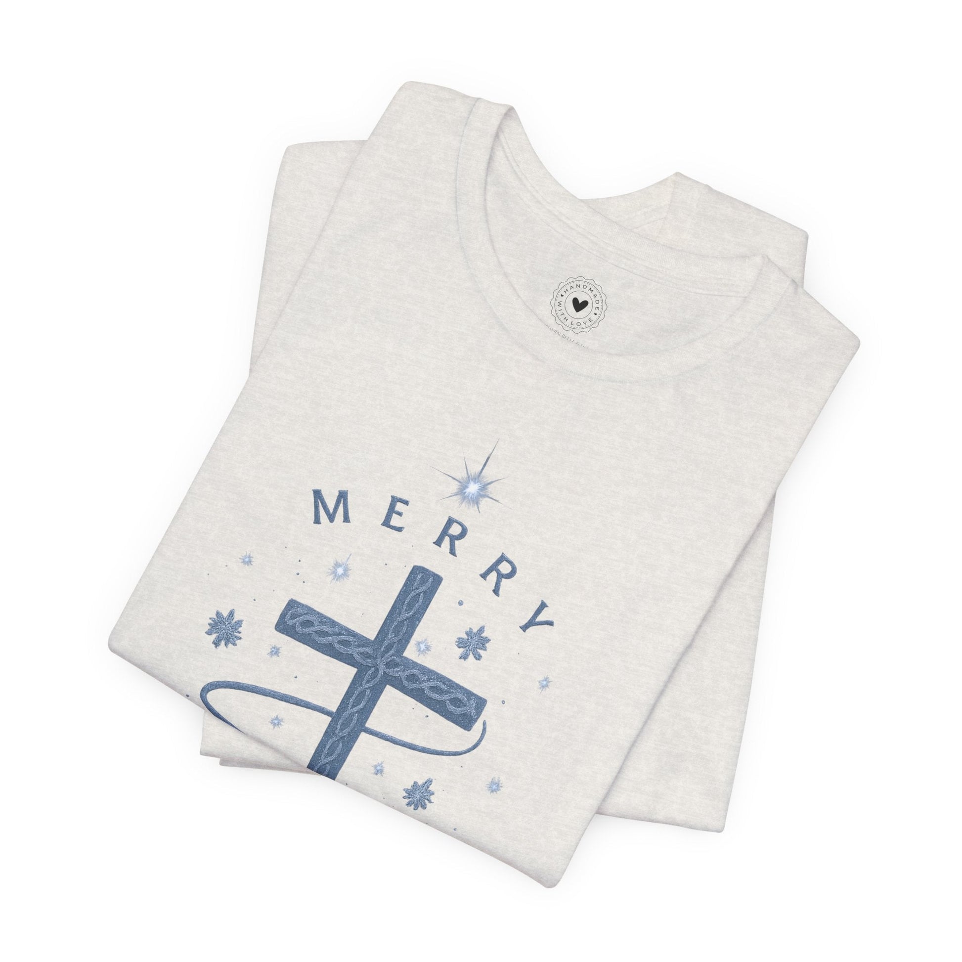 Merry Christ - mas Cross Tee (Blue Cross) | Southern Belle & Sea™ - Southern Belle & Sea