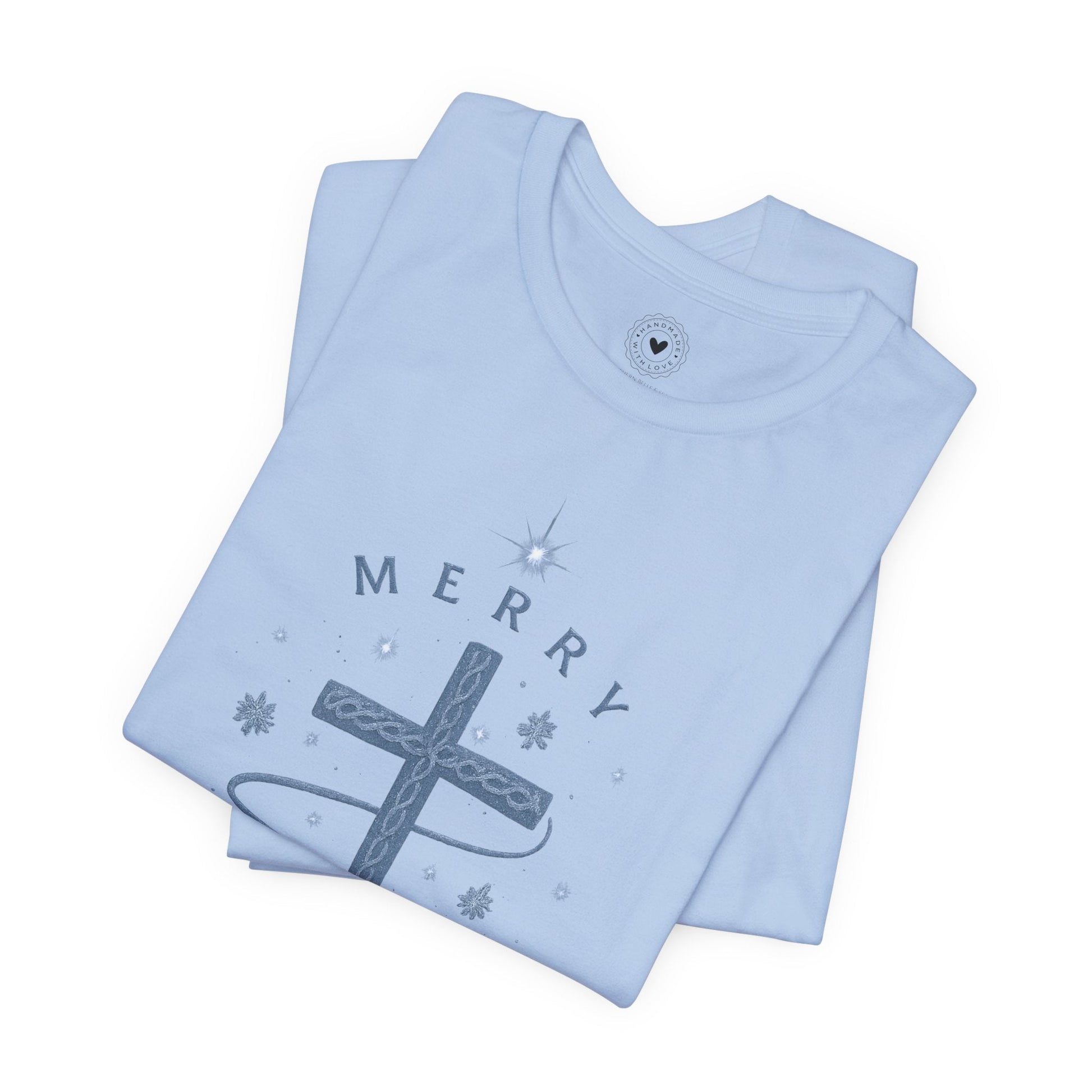 Merry Christ - mas Cross Tee (Blue Cross) | Southern Belle & Sea™ - Southern Belle & Sea