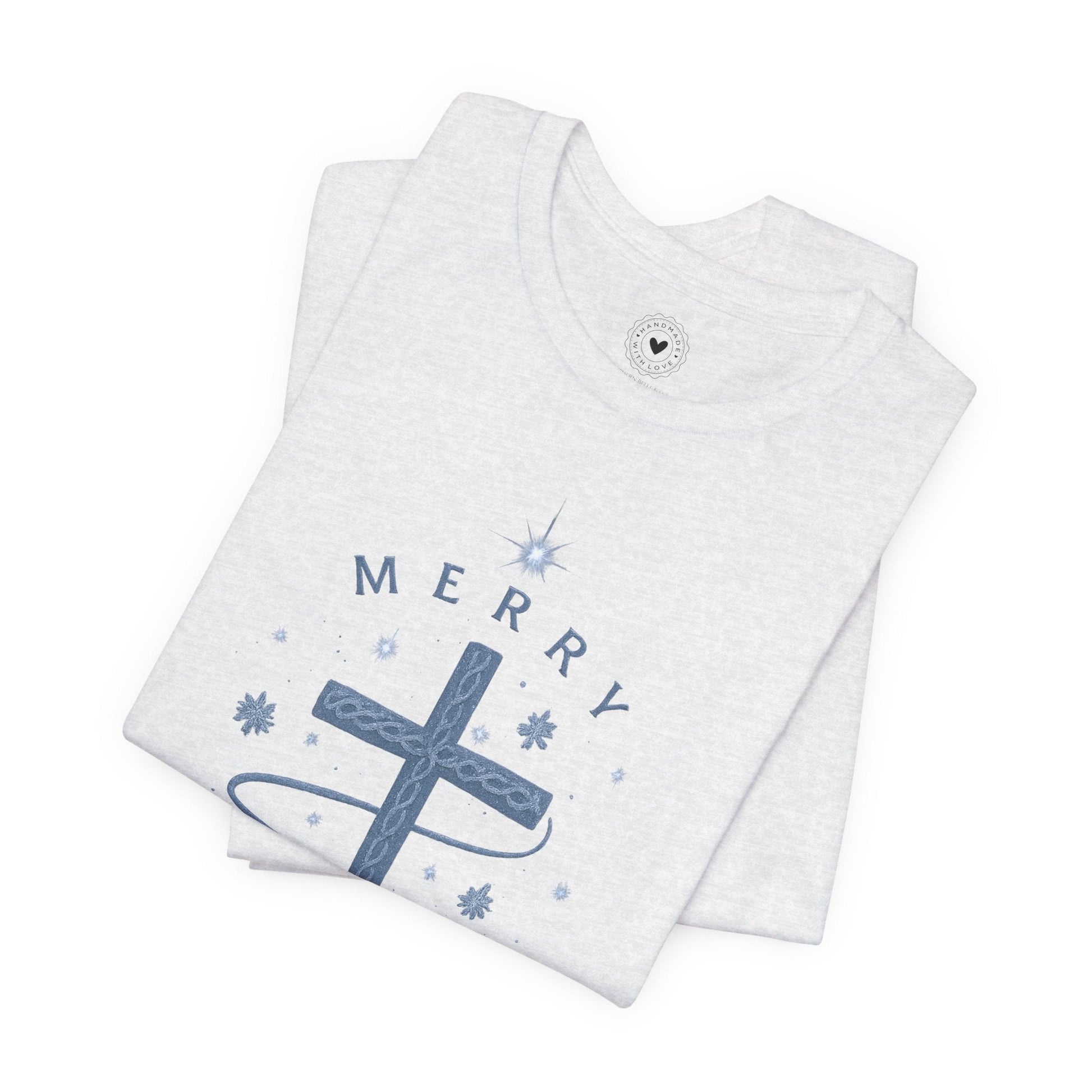 Merry Christ - mas Cross Tee (Blue Cross) | Southern Belle & Sea™ - Southern Belle & Sea