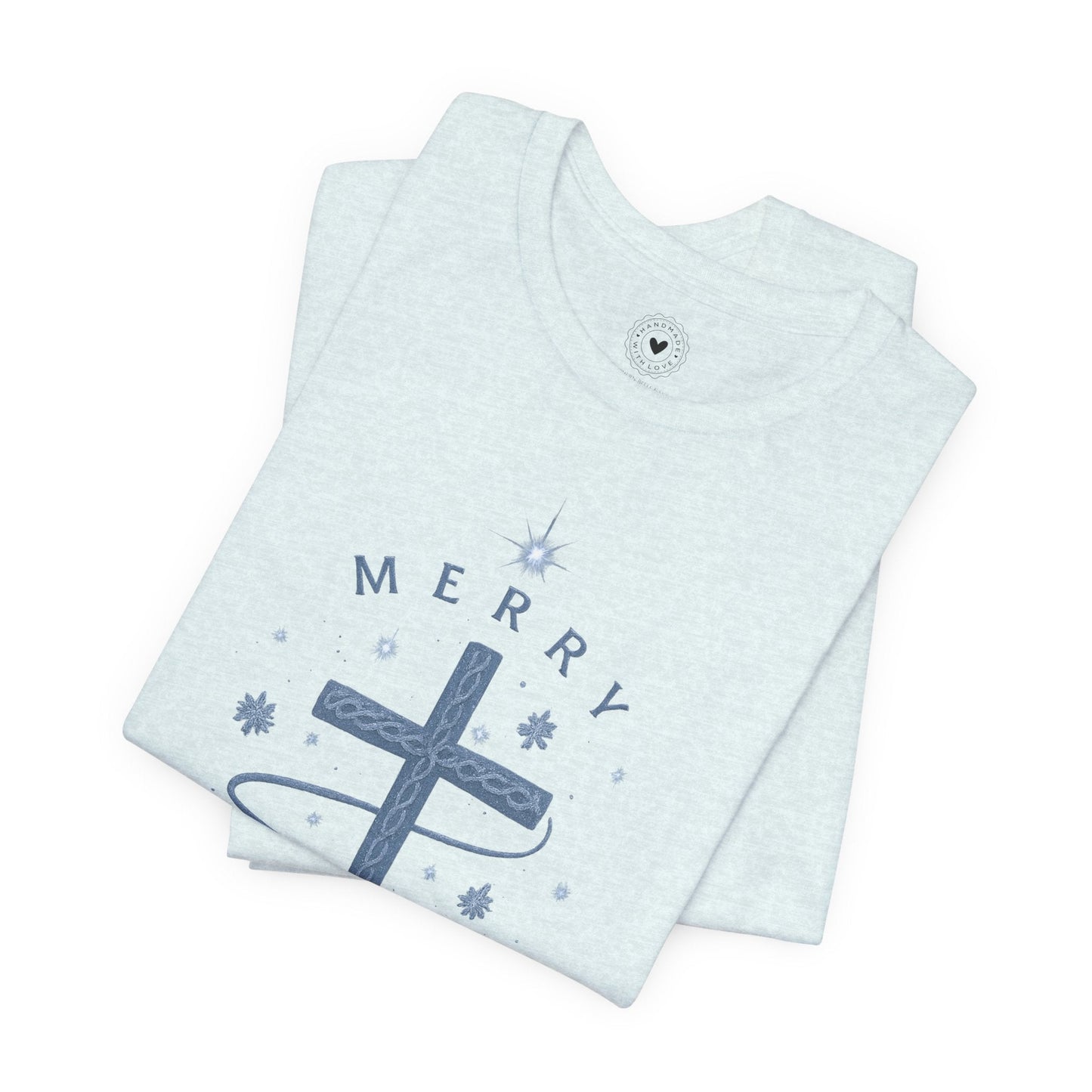 Merry Christ - mas Cross Tee (Blue Cross) | Southern Belle & Sea™ - Southern Belle & Sea