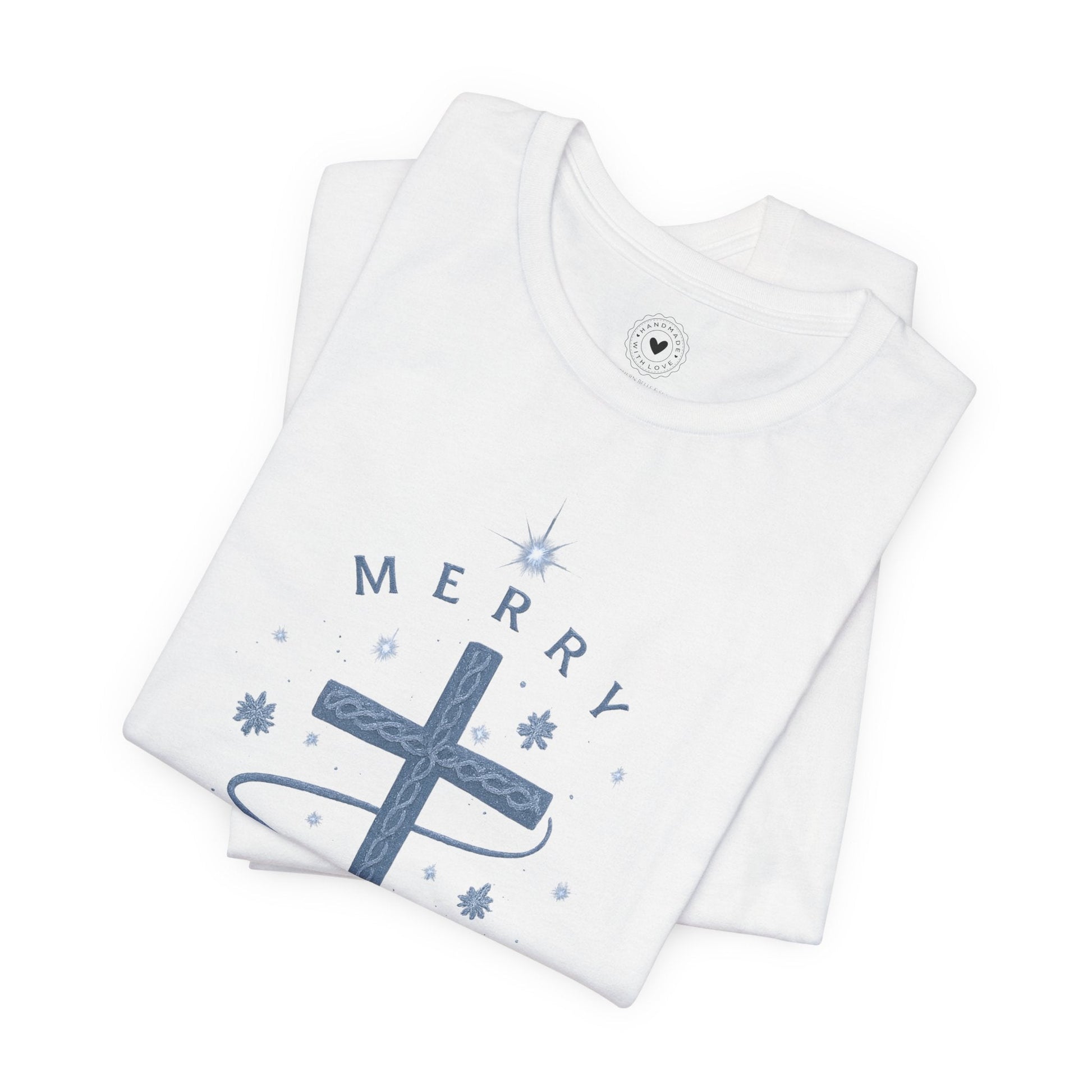 Merry Christ - mas Cross Tee (Blue Cross) | Southern Belle & Sea™ - Southern Belle & Sea
