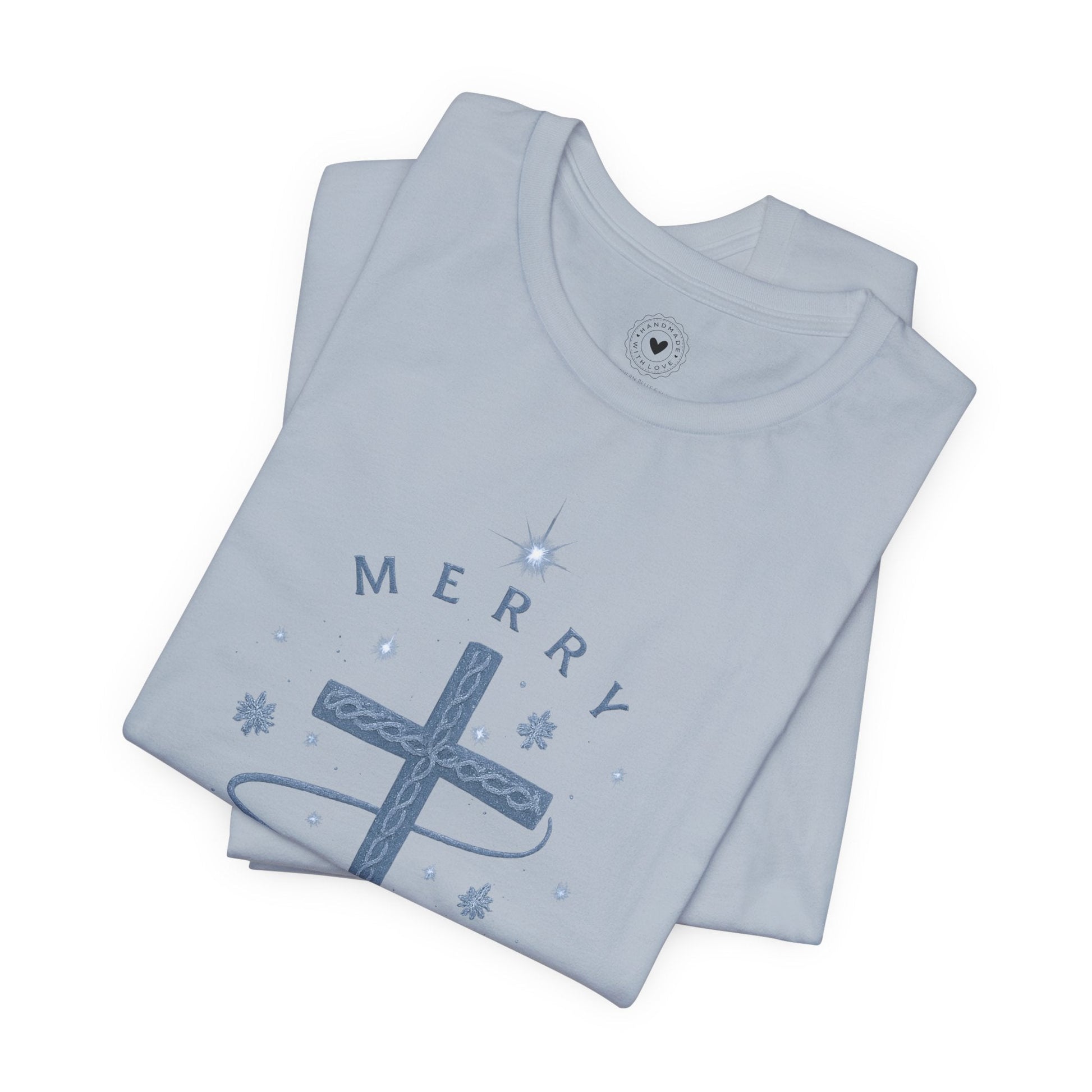 Merry Christ - mas Cross Tee (Blue Cross) | Southern Belle & Sea™ - Southern Belle & Sea