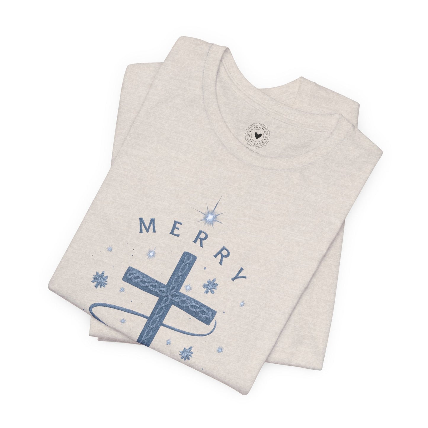 Merry Christ - mas Cross Tee (Blue Cross) | Southern Belle & Sea™ - Southern Belle & Sea