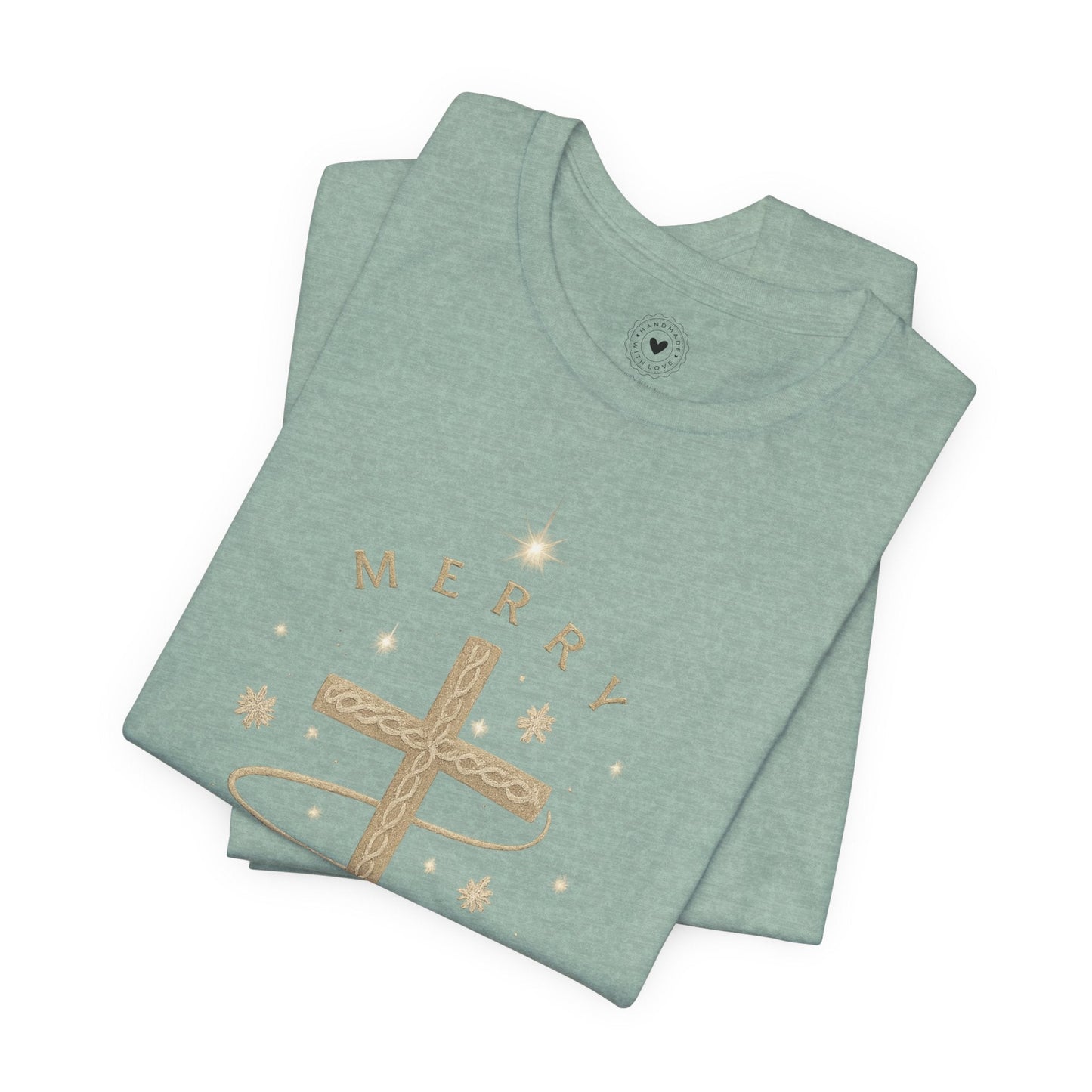 Merry Christmas Cross Floral Sweatshirt — Christmas in Bloom Collection | Southern Belle & Sea™ - Southern Belle & Sea