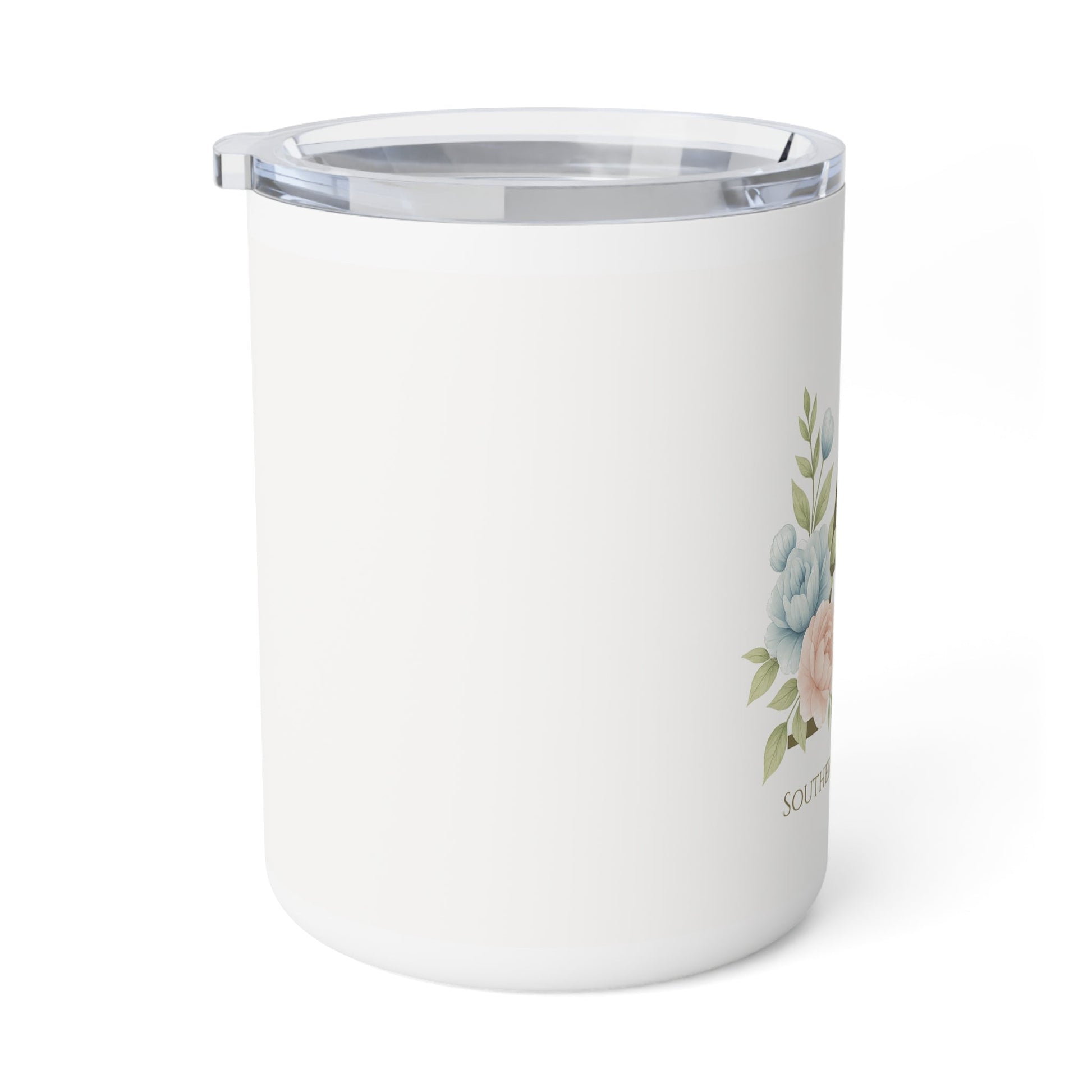 Monogram “A” Floral Insulated Coffee Mug (10oz) — Monogram Series | Southern Belle & Sea™ - Southern Belle & Sea