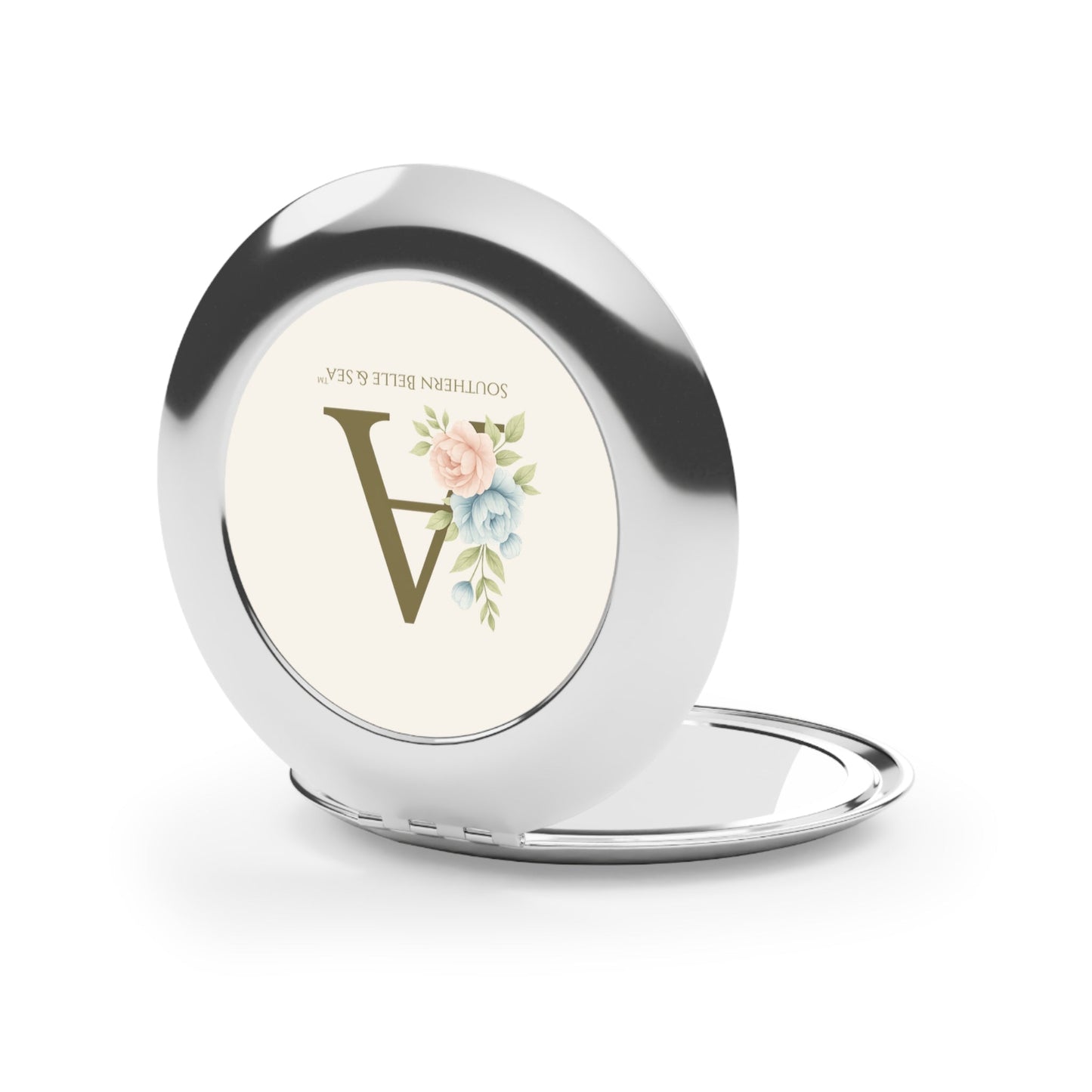 Monogram Compact Mirror – Letter A | Southern Belle & Sea™ - Southern Belle & Sea
