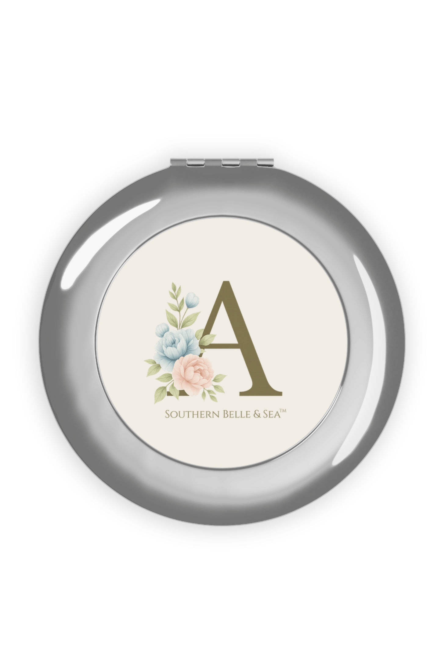 Monogram Compact Mirror – Letter A | Southern Belle & Sea™ - Southern Belle & Sea