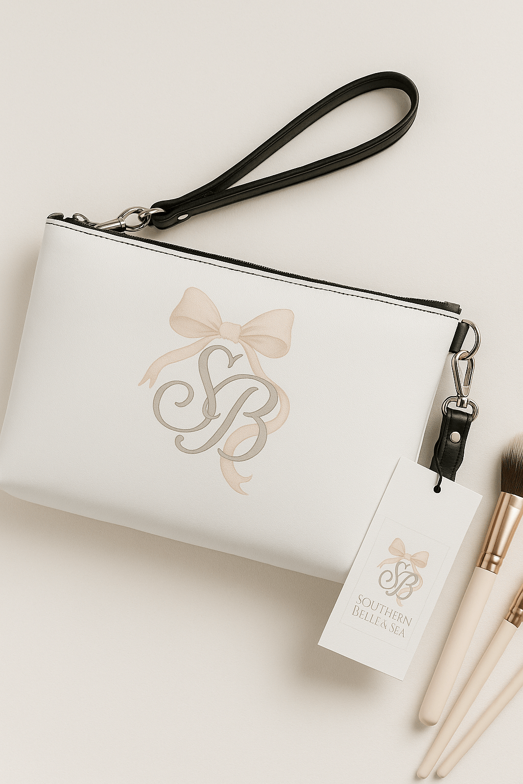 Monogram Grab & Go Bag — Elegant Coastal Charm | Southern Belle & Sea™ - Southern Belle & Sea