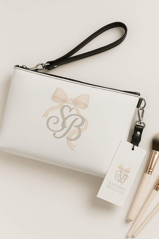 Monogram Grab & Go Bag — Elegant Coastal Charm | Southern Belle & Sea™ - Southern Belle & Sea